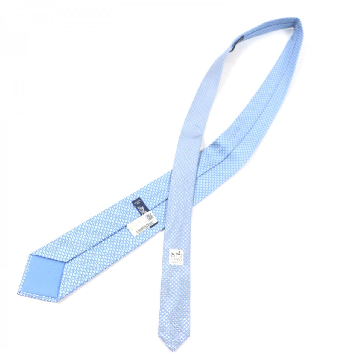 Hermes Tie 626142T Silk Light Blue