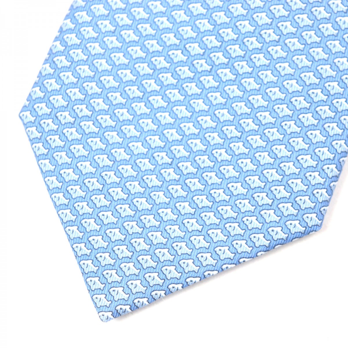Hermes Tie 626142T Silk Light Blue