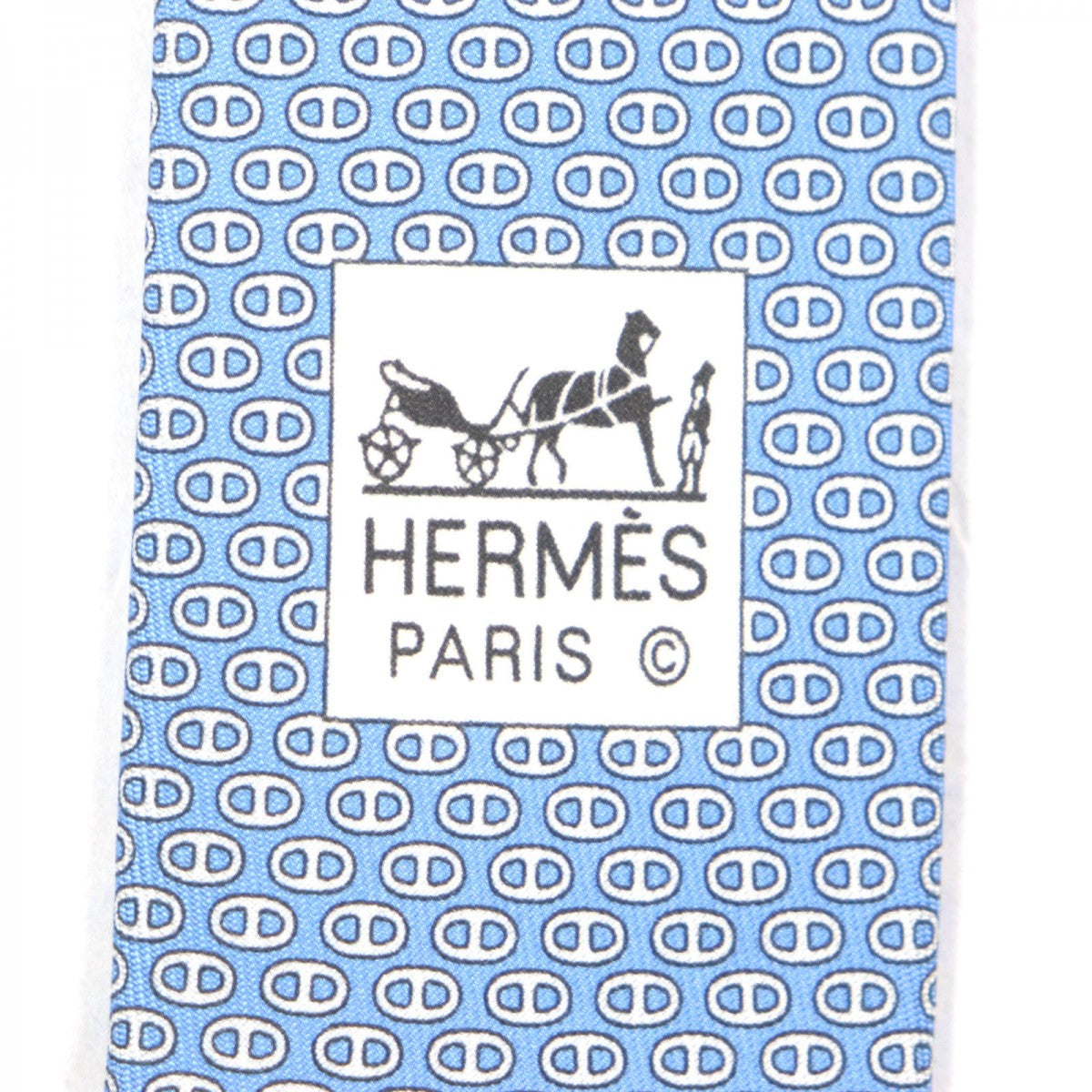 Hermes Tie 626142T Silk Light Blue