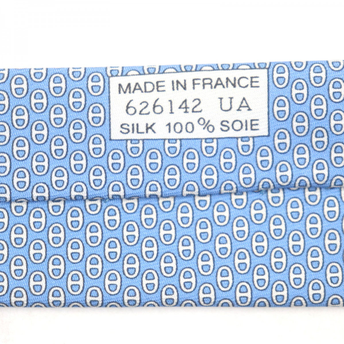 Hermes Tie 626142T Silk Light Blue