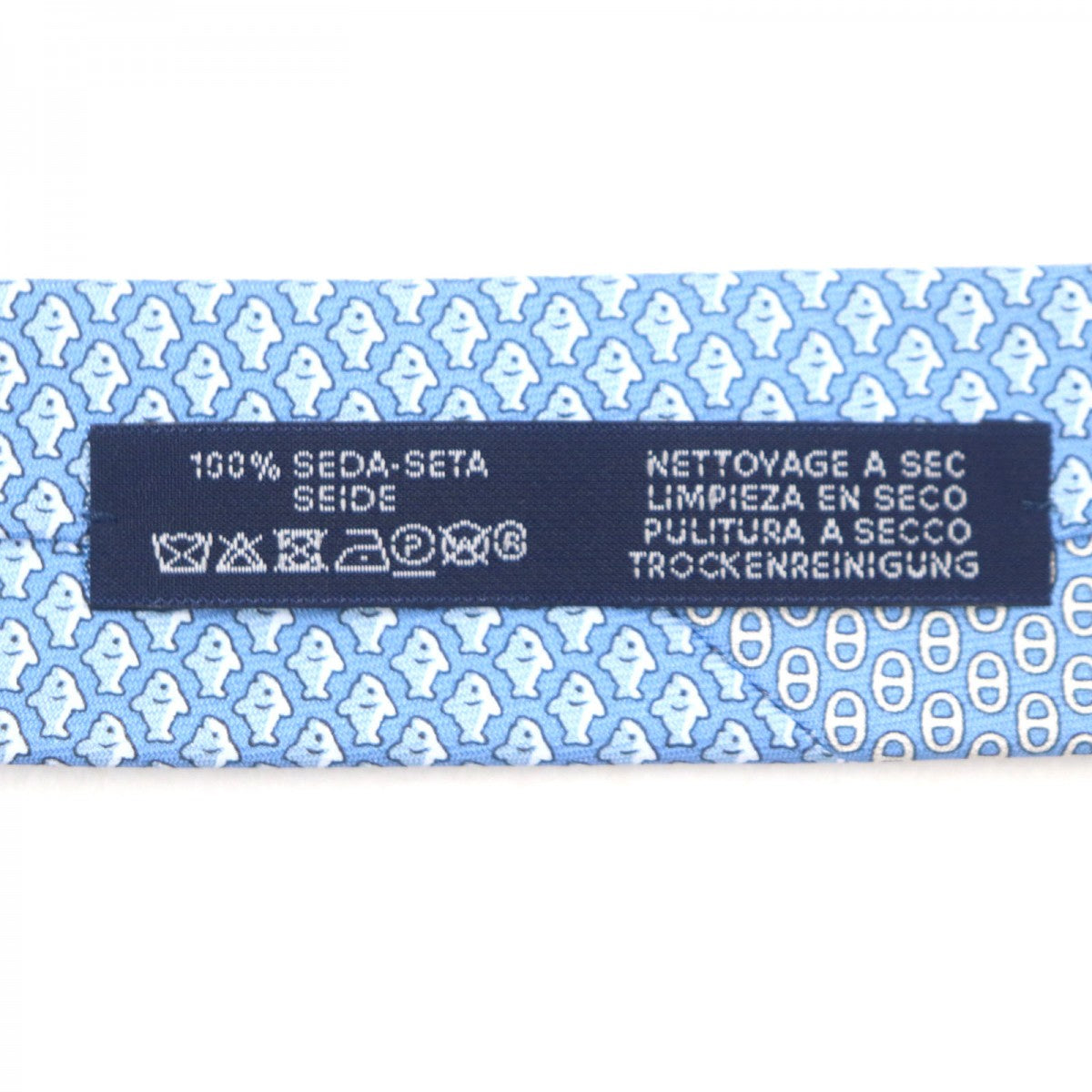Hermes Tie 626142T Silk Light Blue