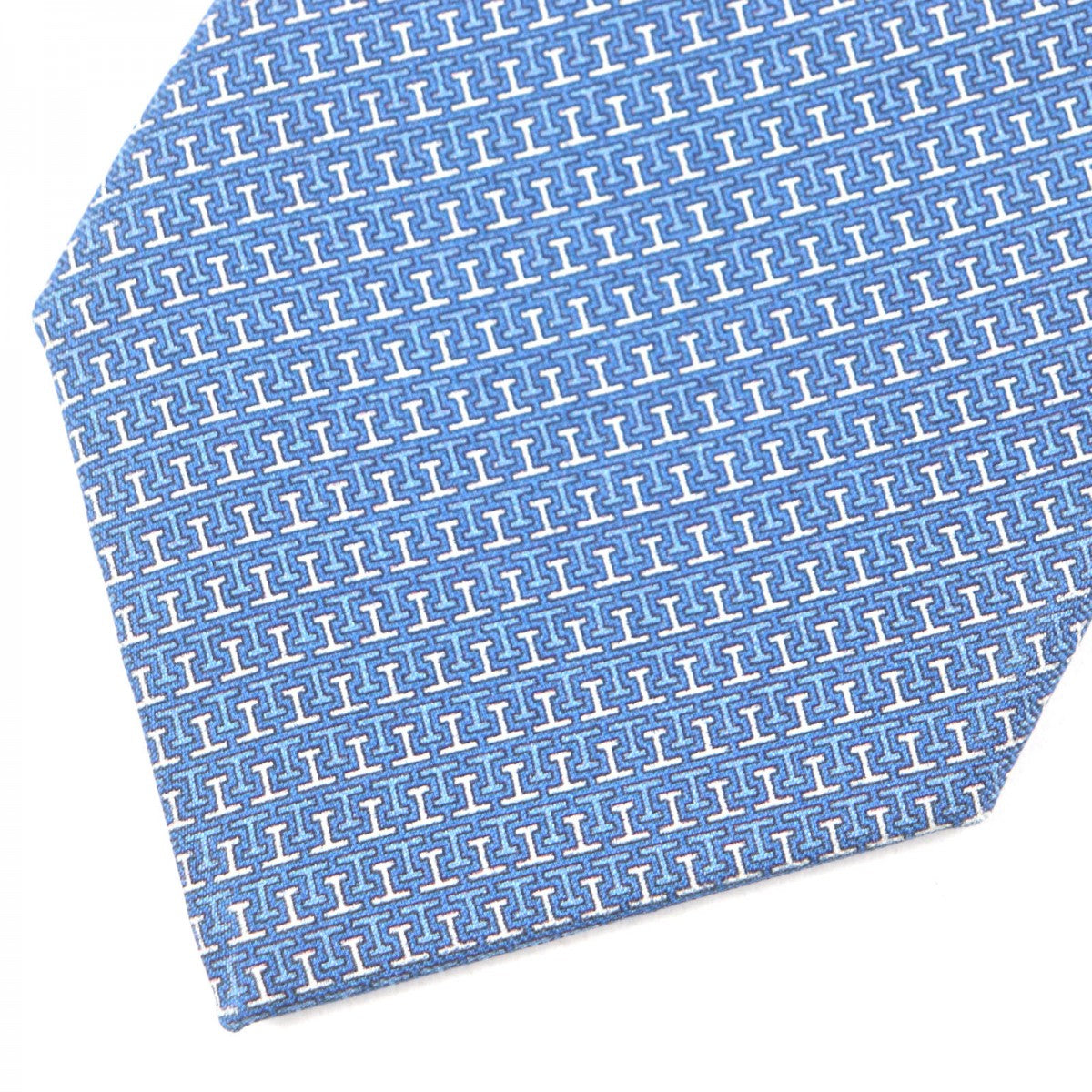Hermes Tie 645815Ia Silk Blue
