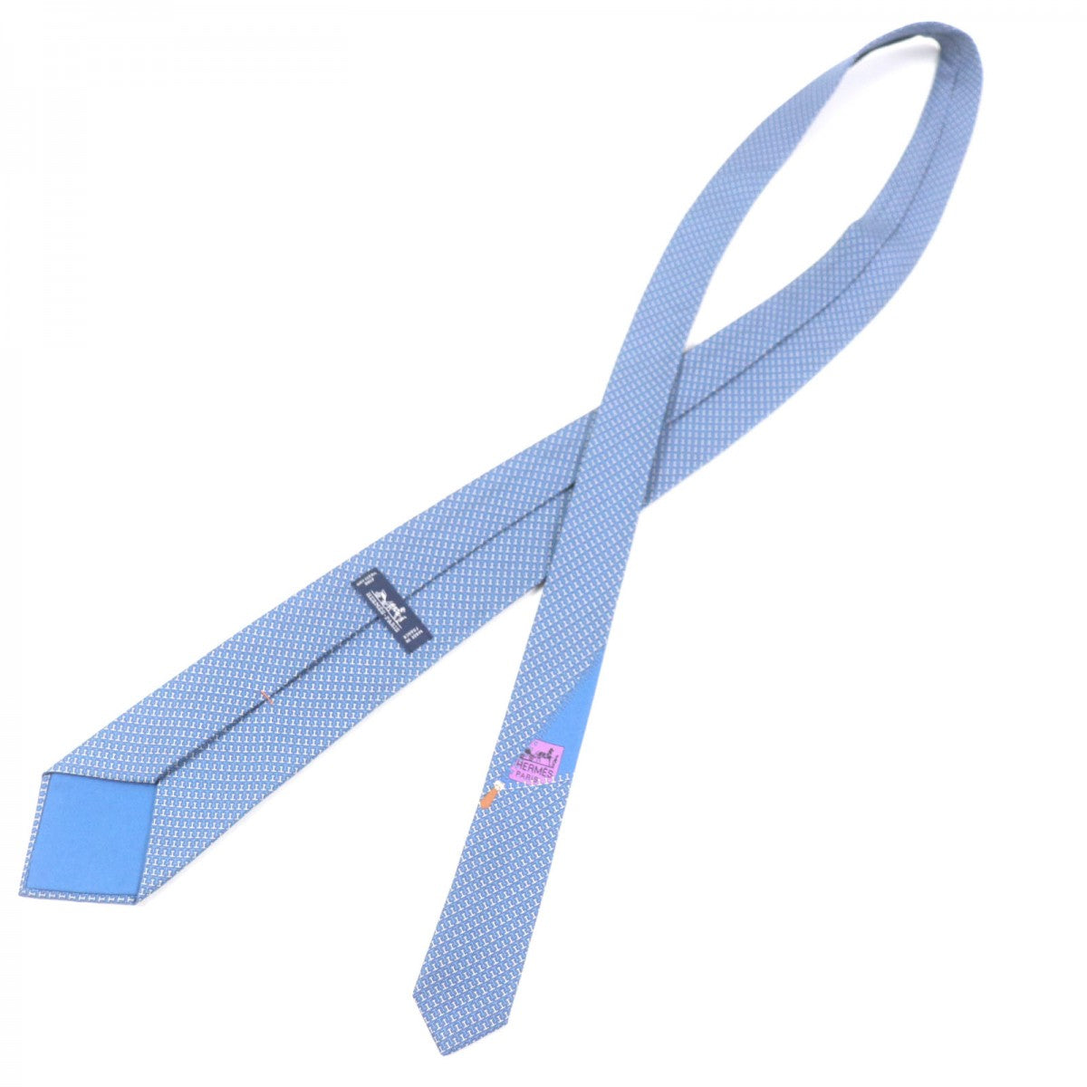 Hermes Tie 645815Ia Silk Blue