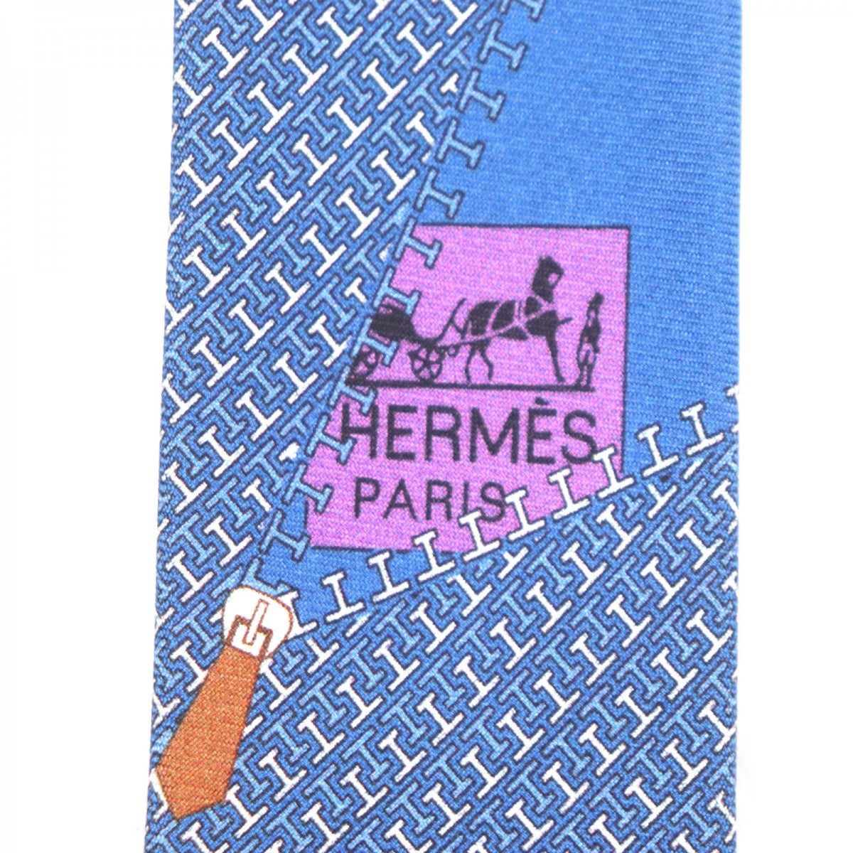 Hermes Tie 645815Ia Silk Blue