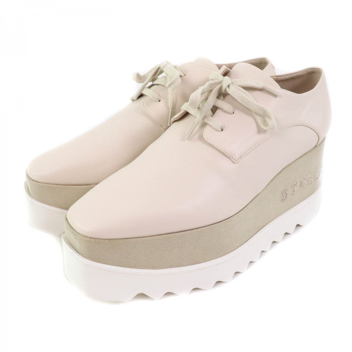 Stella Mccartney Dress Shoes 800004W0Yg0 Eco Leather Ivory Ellis Platform Shoes Women 38 1/2