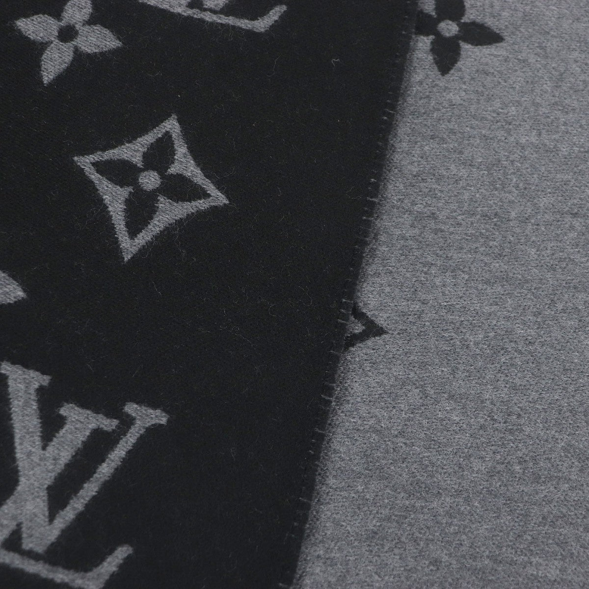 Louis Vuitton Scarf M79225 Wool Noir All About Monogram