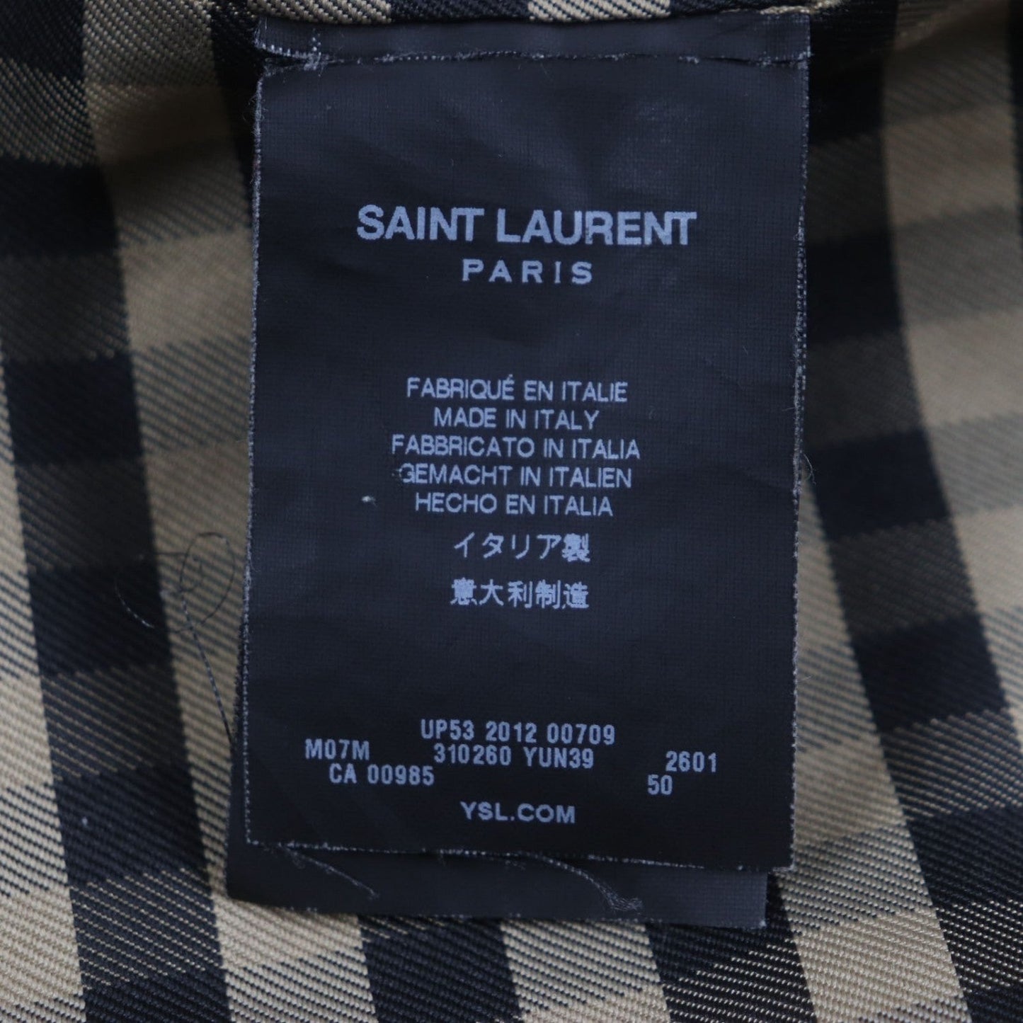 Saint Laurent Paris Trench Coat Polyester Beige 50