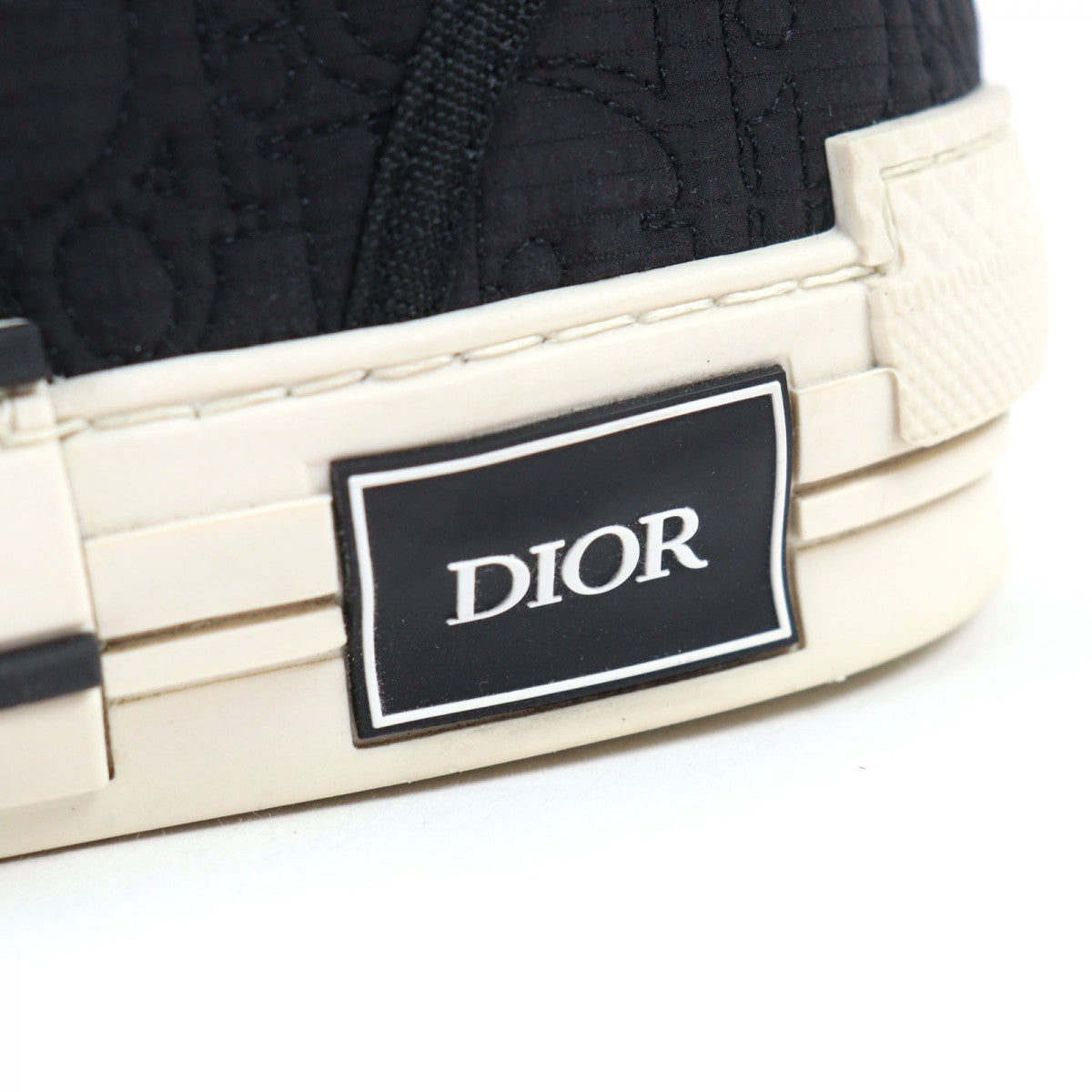 Dior Homme High Cut Sneakers 3Sh118Zbk Canvas, Fabric Black Quilted Oplique All-Over Pattern B23
