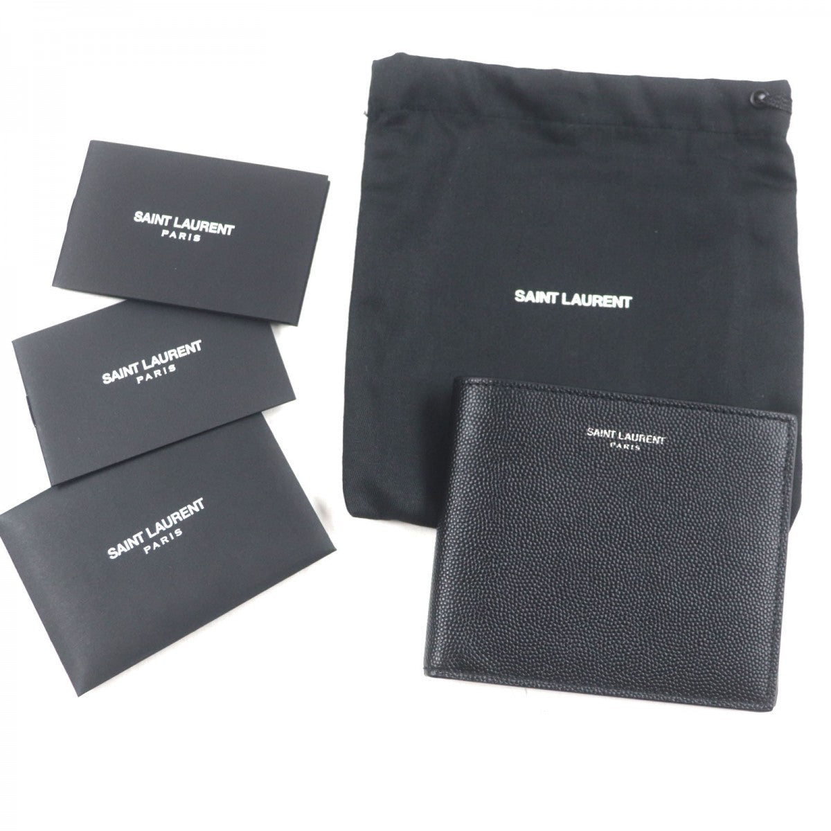 Saint Laurent Paris Bifold Wallet 396307 Leather Black