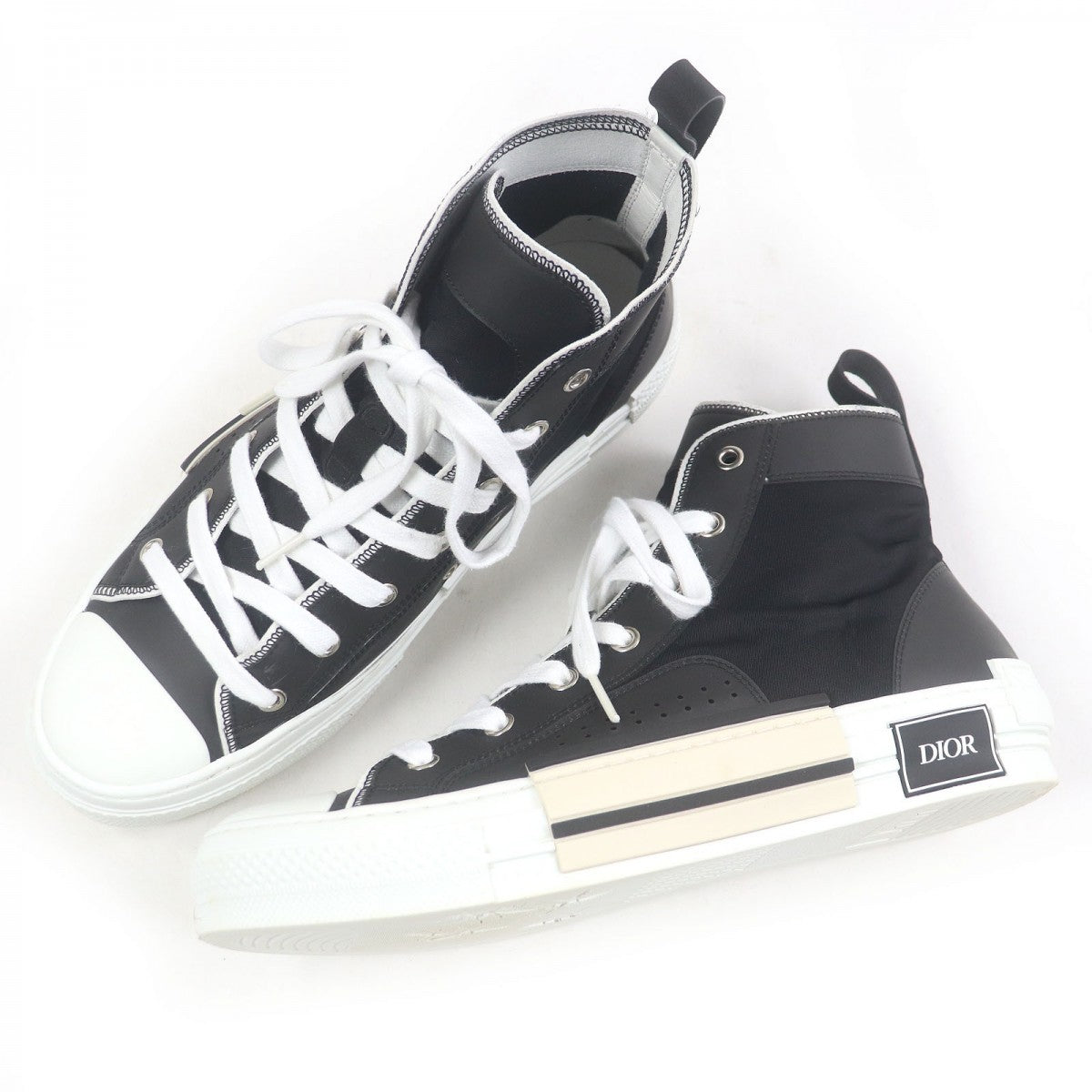Dior Homme High Cut Sneakers Pvc, Canvas Black B23 Mens 41 1/2