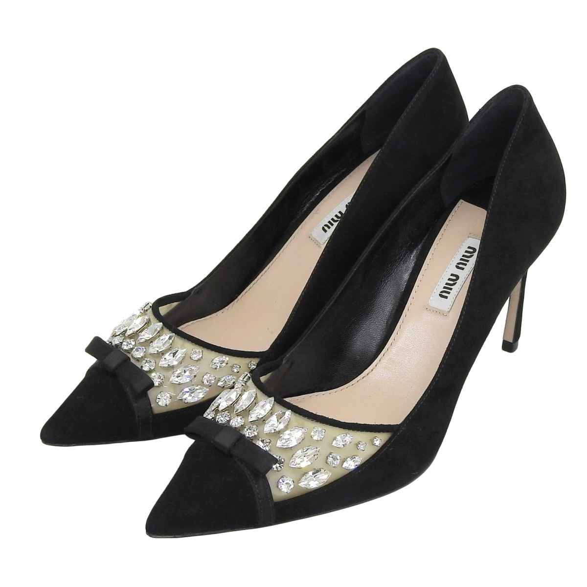Miu Miu Pumps Suede Leather Black 37