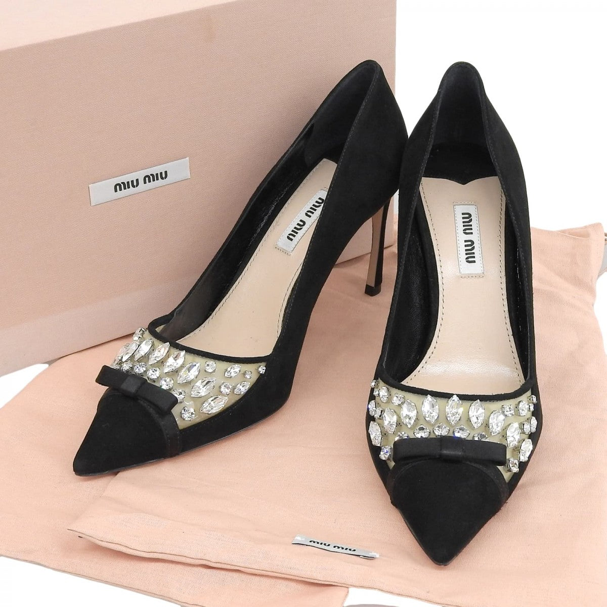 Miu Miu Pumps Suede Leather Black 37