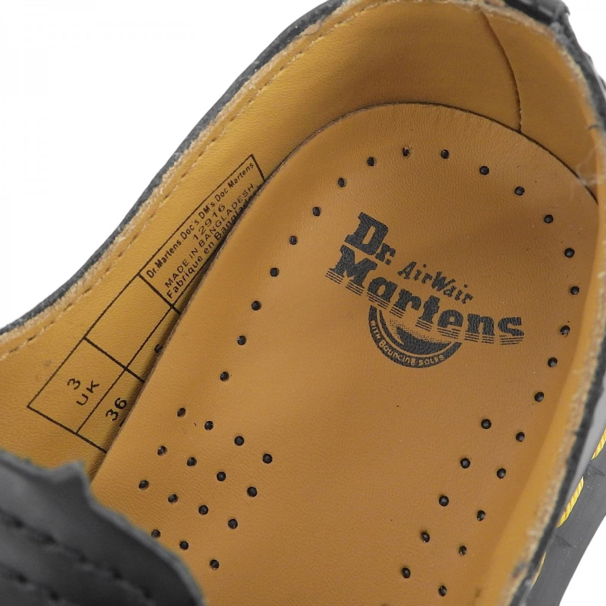 Dr.Martens Leather Shoes 12916 Leather Black Mary Jane 36