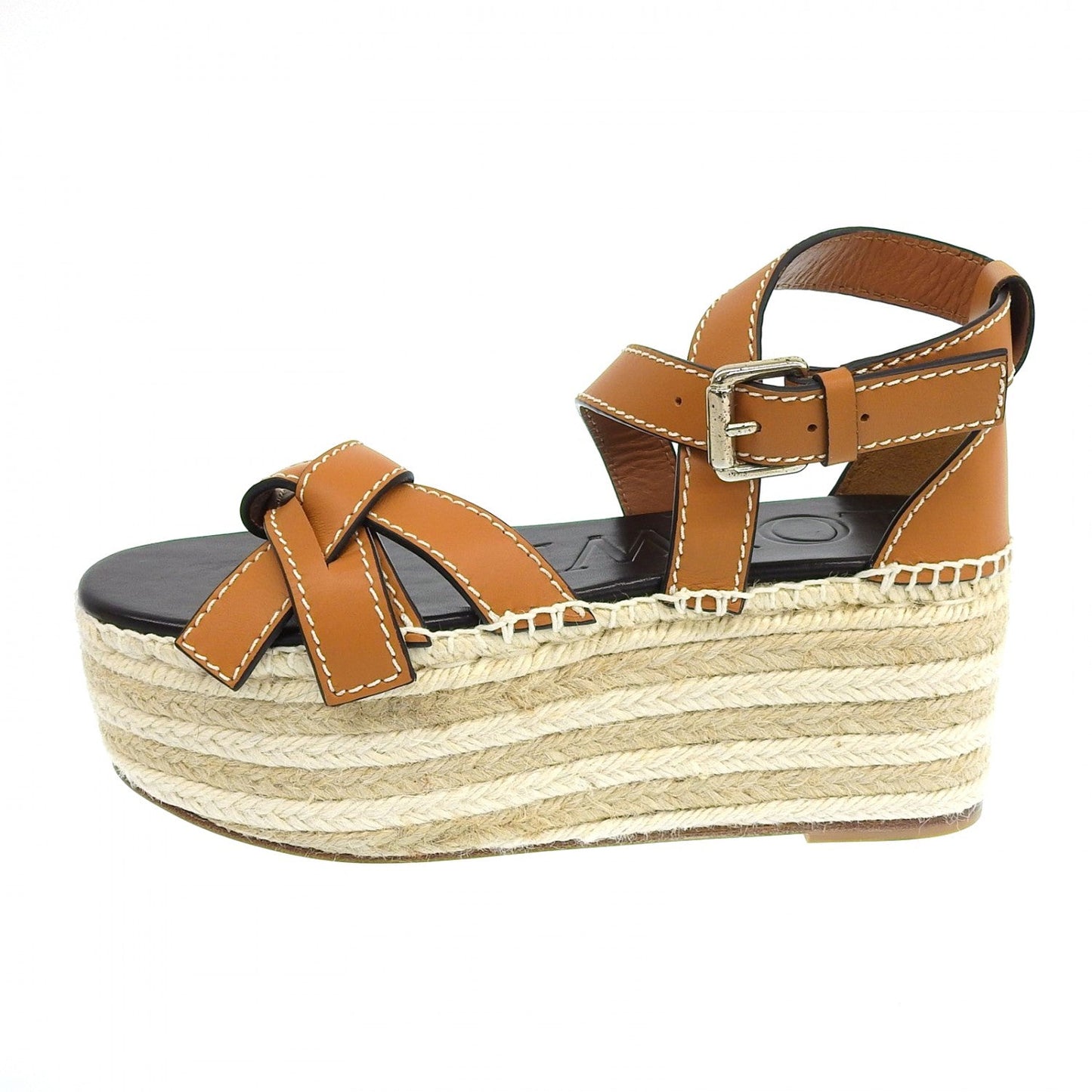 Loewe Sandals Leather Brown Beige 37