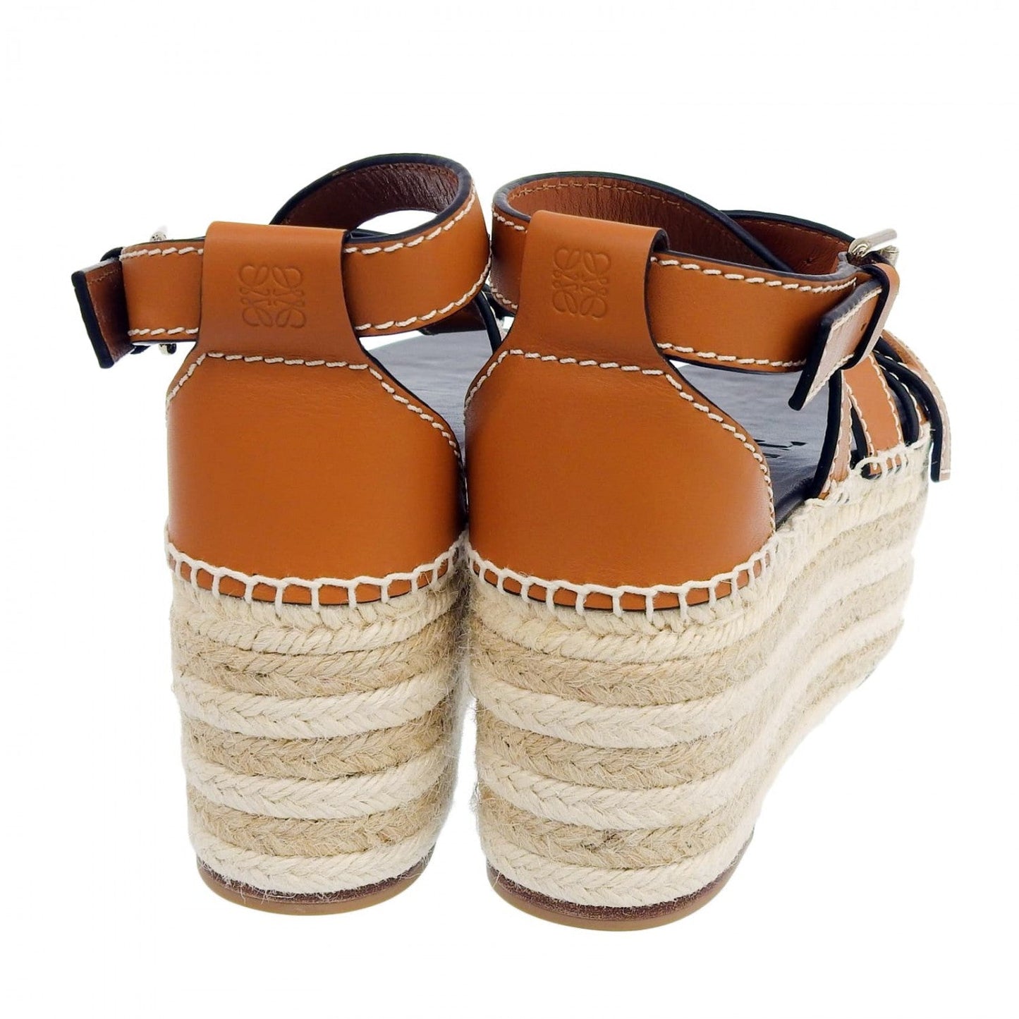 Loewe Sandals Leather Brown Beige 37