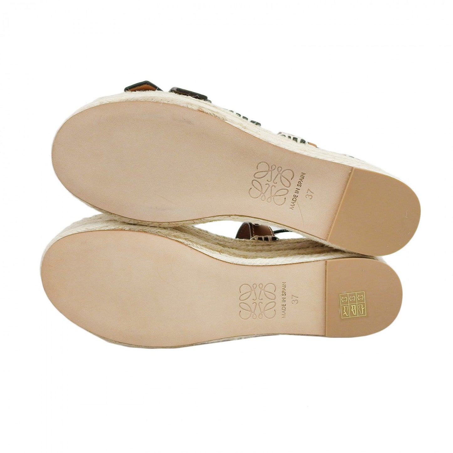 Loewe Sandals Leather Brown Beige 37
