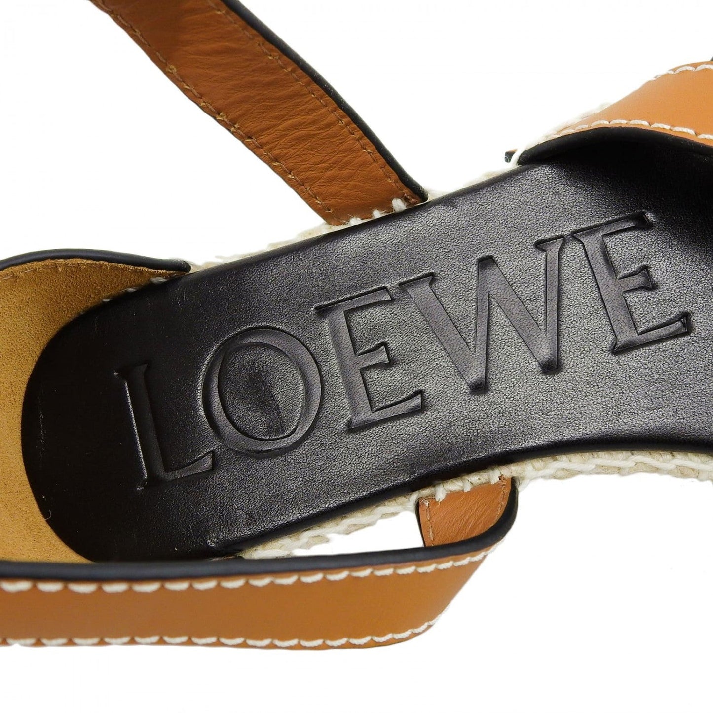 Loewe Sandals Leather Brown Beige 37
