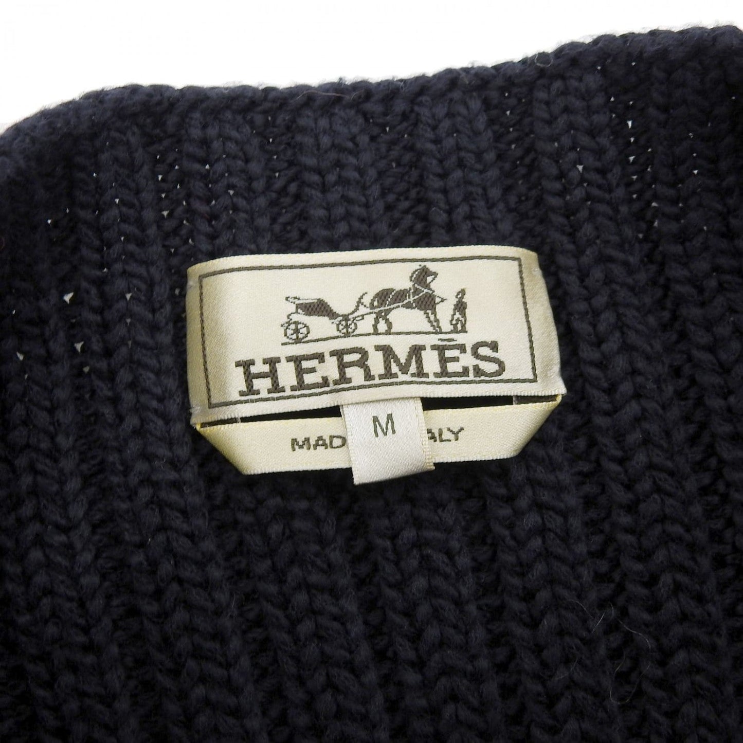 Hermes Knit Cotton Navy M