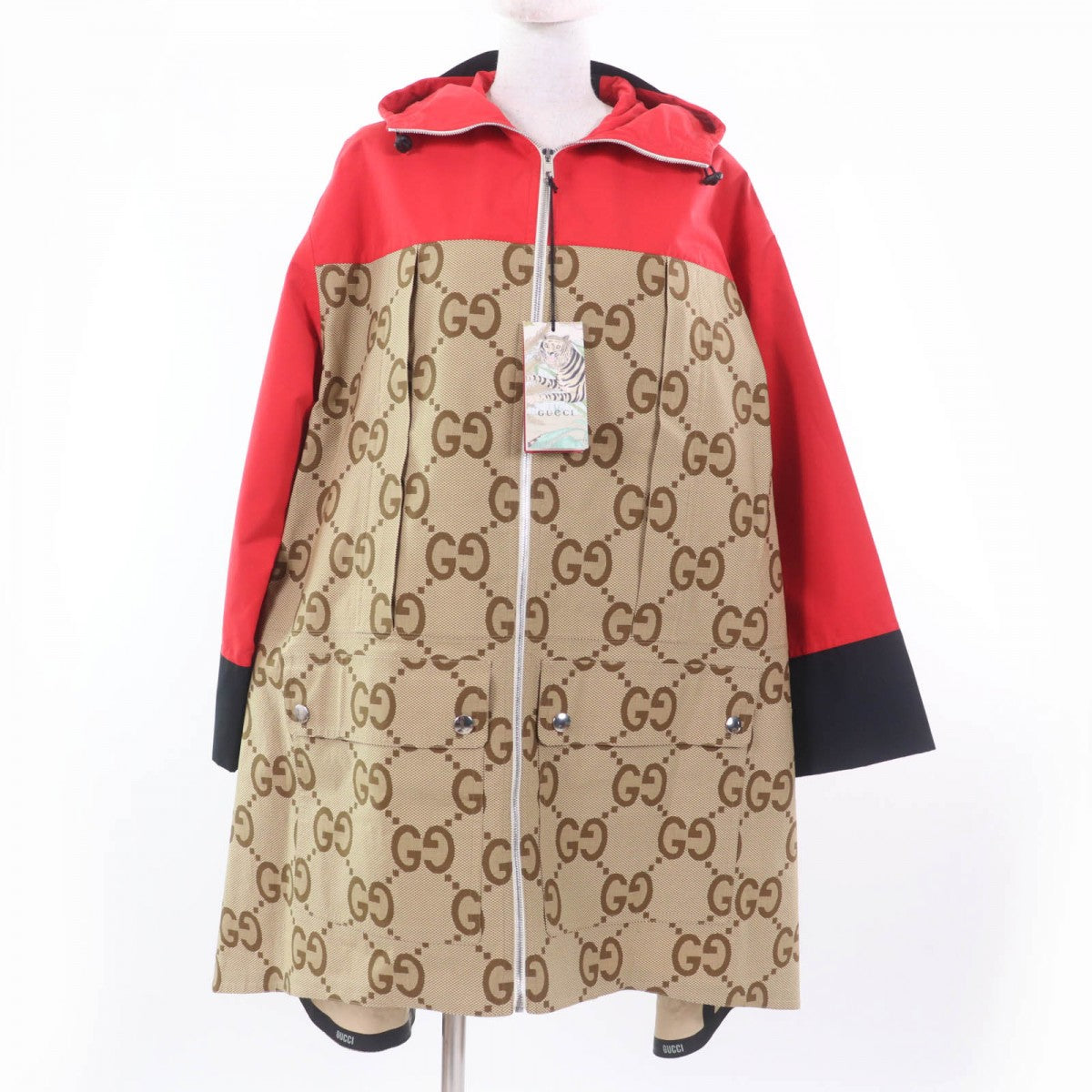 Gucci Coat 682981 Cotton Red Brown Tiger 40