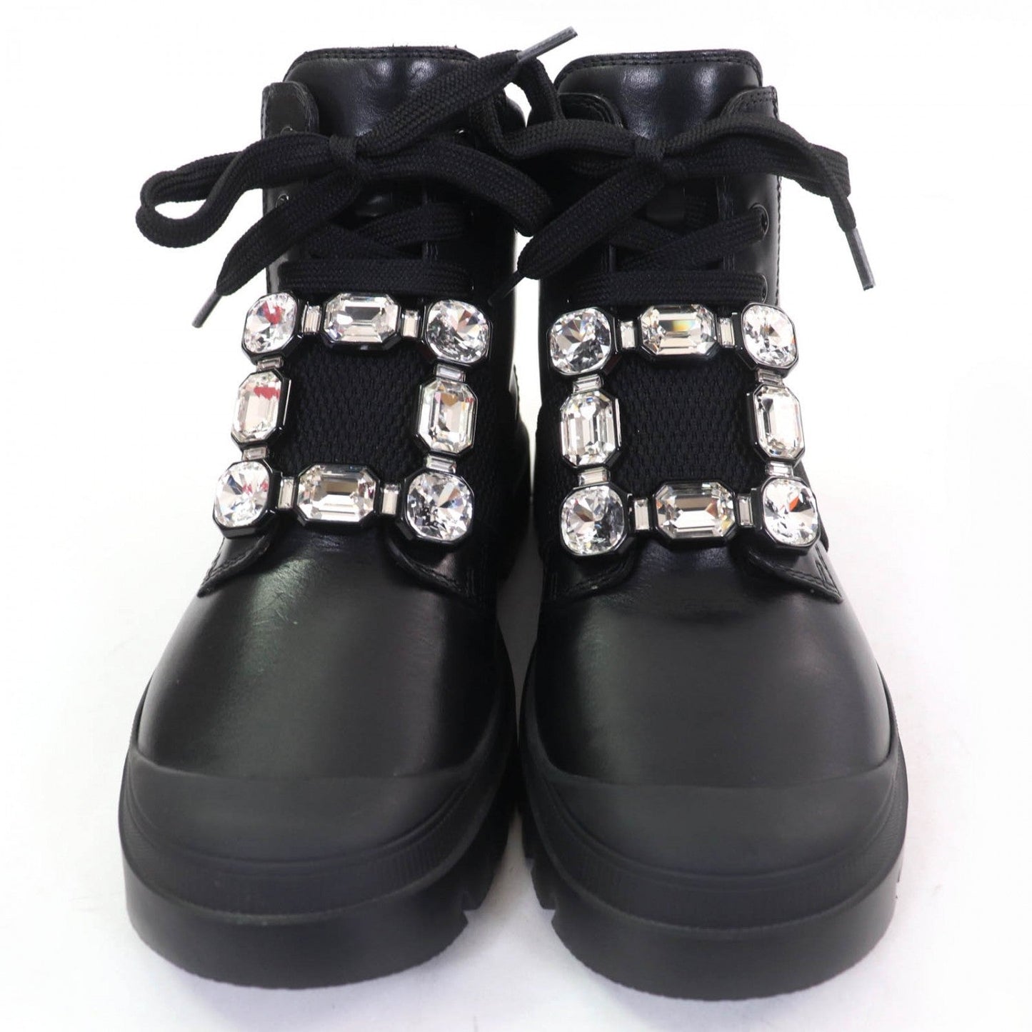 Rogervivier High Cut Sneakers Leather Black Walkyviv 36.5