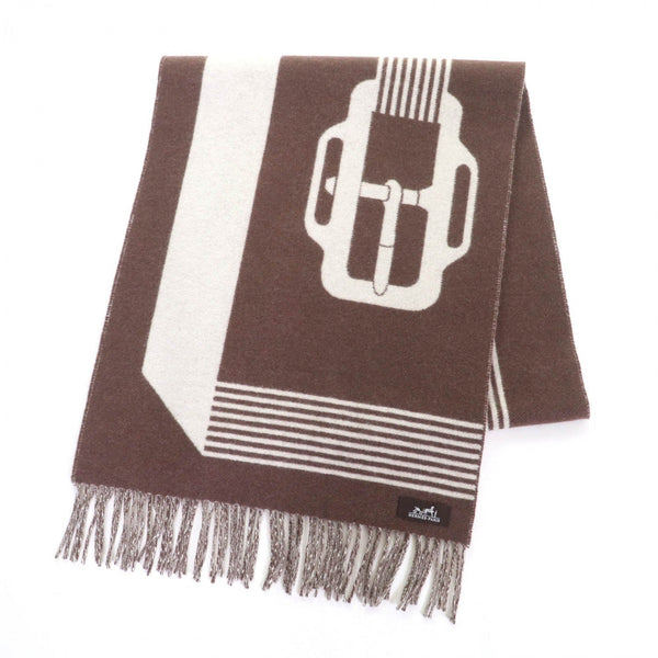 Hermes Scarf Cashmere Brown White Sangre A Bookle