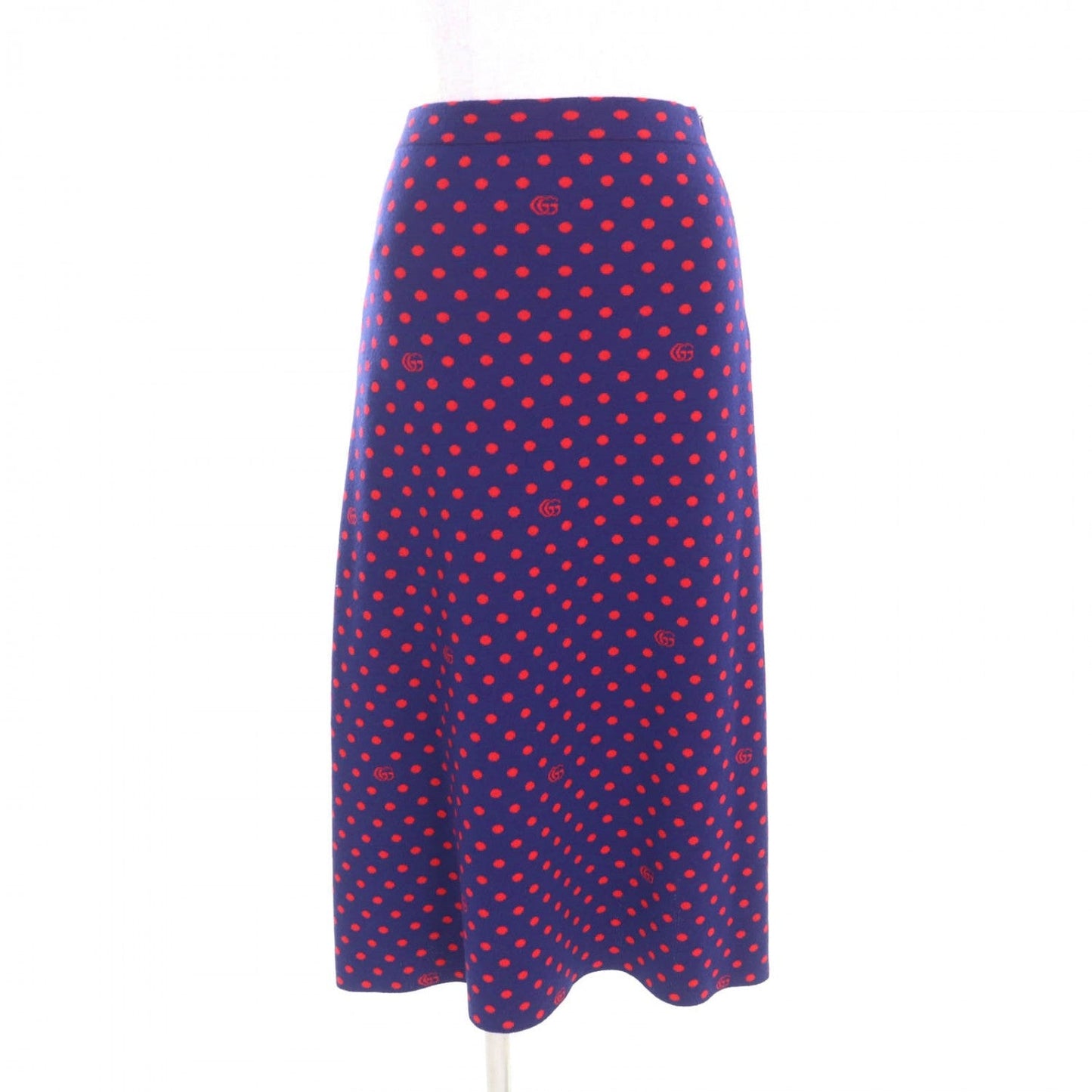 Gucci Skirt 623610 Wool Navy Red Xs