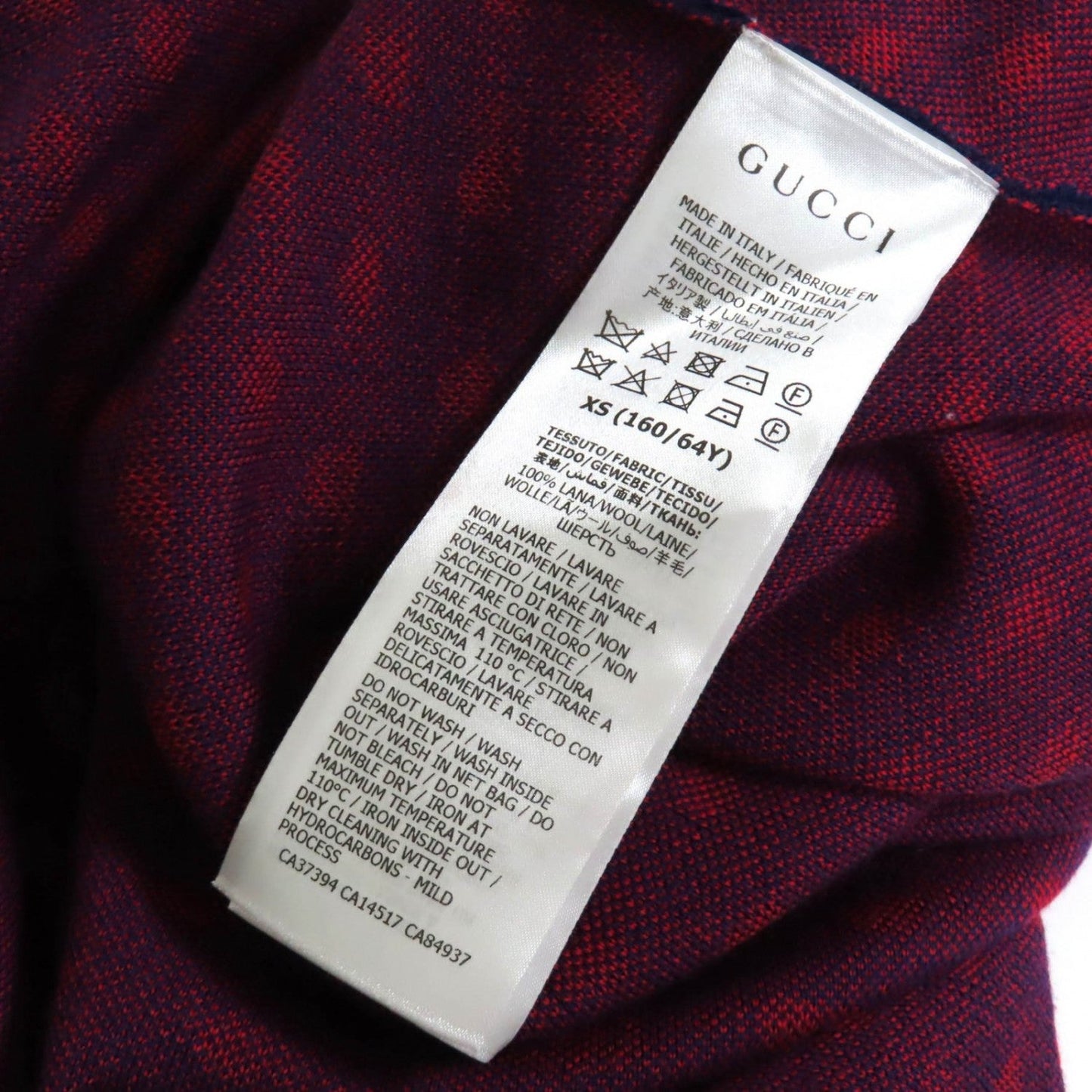 Gucci Skirt 623610 Wool Navy Red Xs