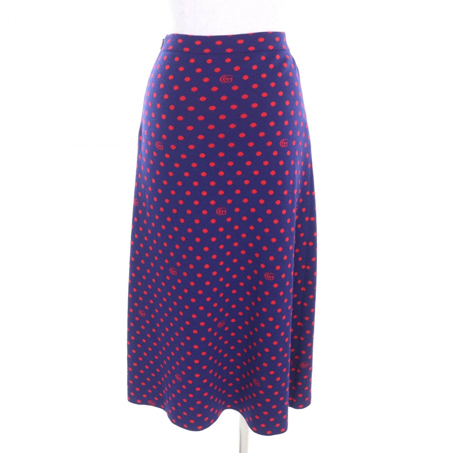 Gucci Skirt 623610 Wool Navy Red Xs