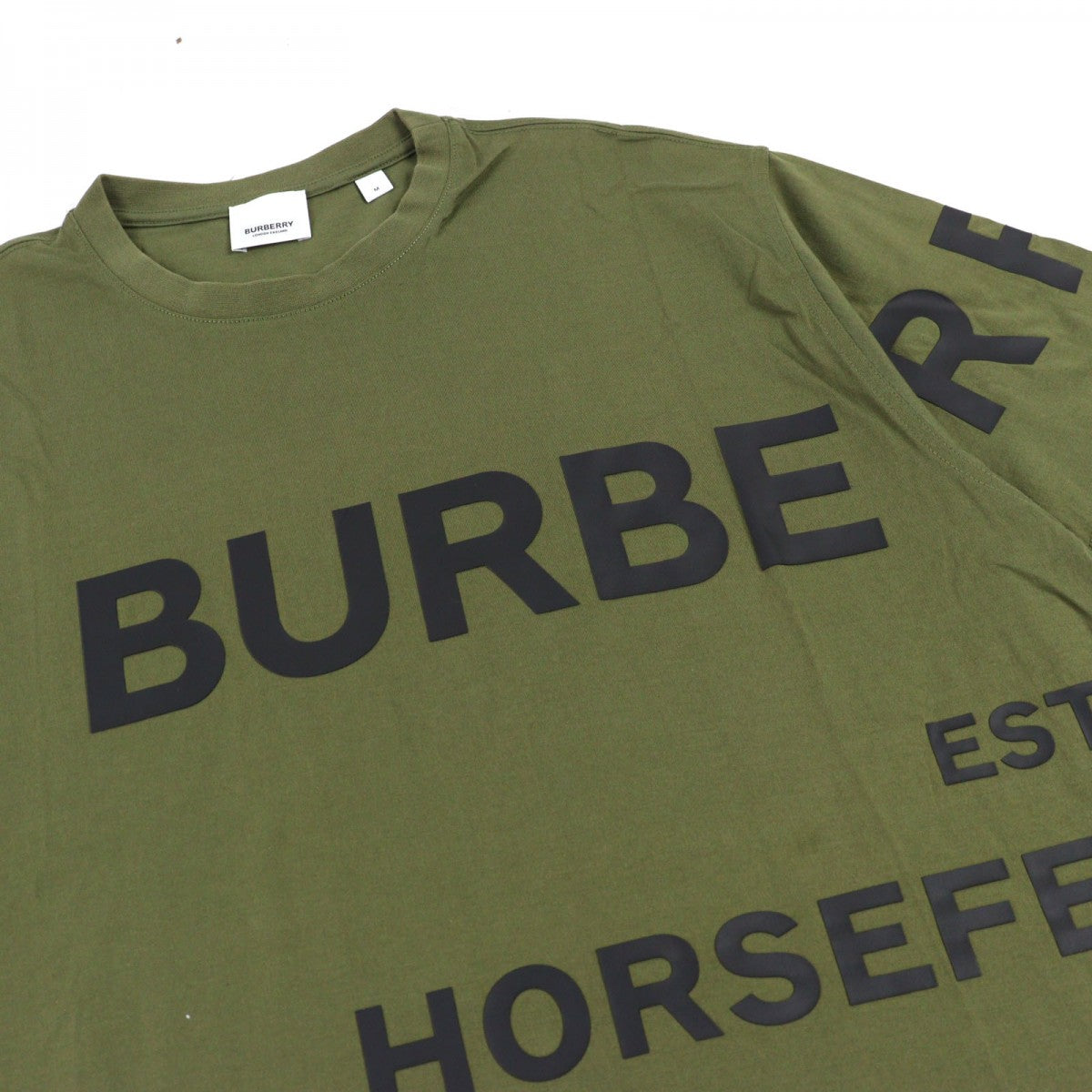 Burberry Short Sleeve T-Shirt 8055249 Cotton Khaki Green Harlford M
