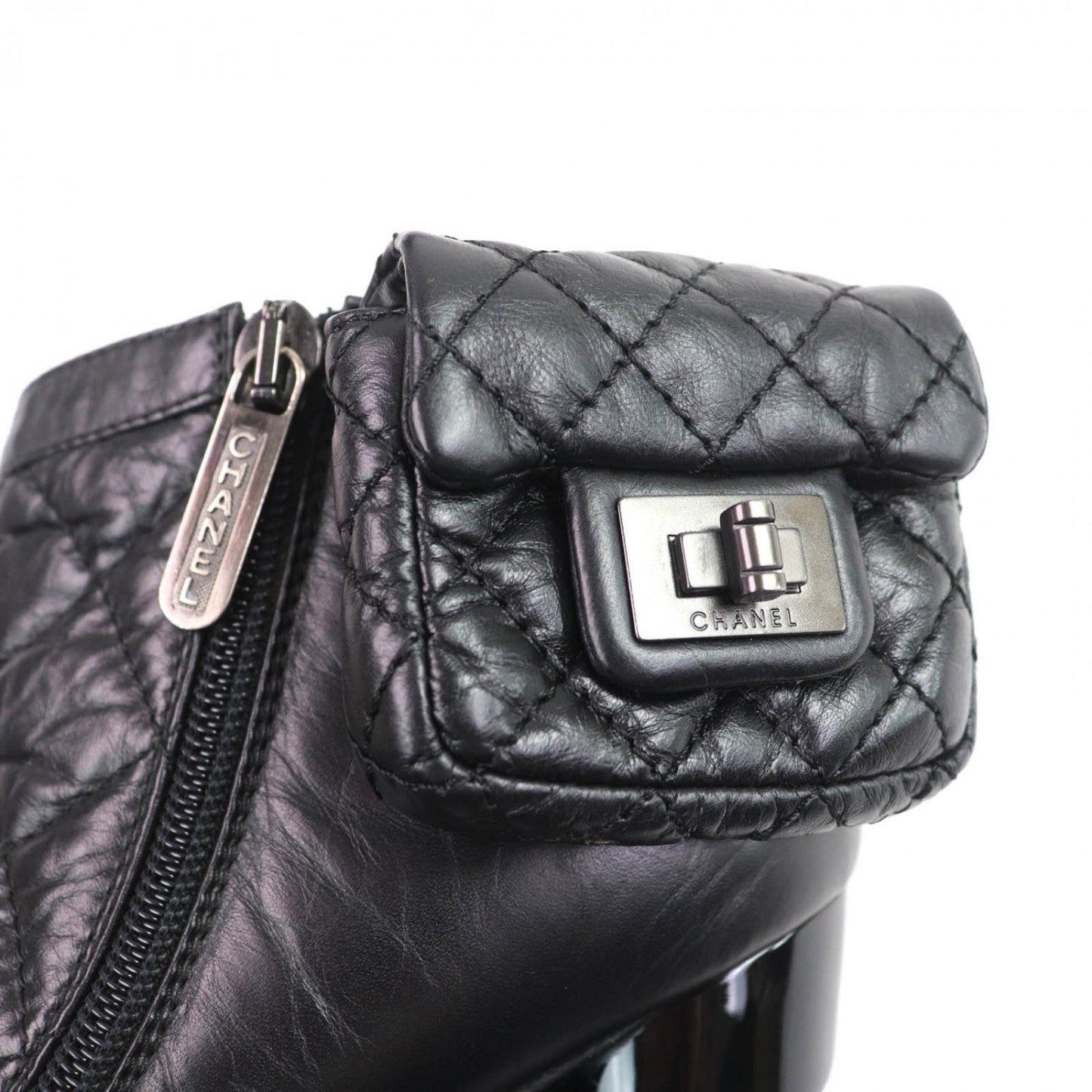 Chanel Ankle Boots G26164 Leather Black 36