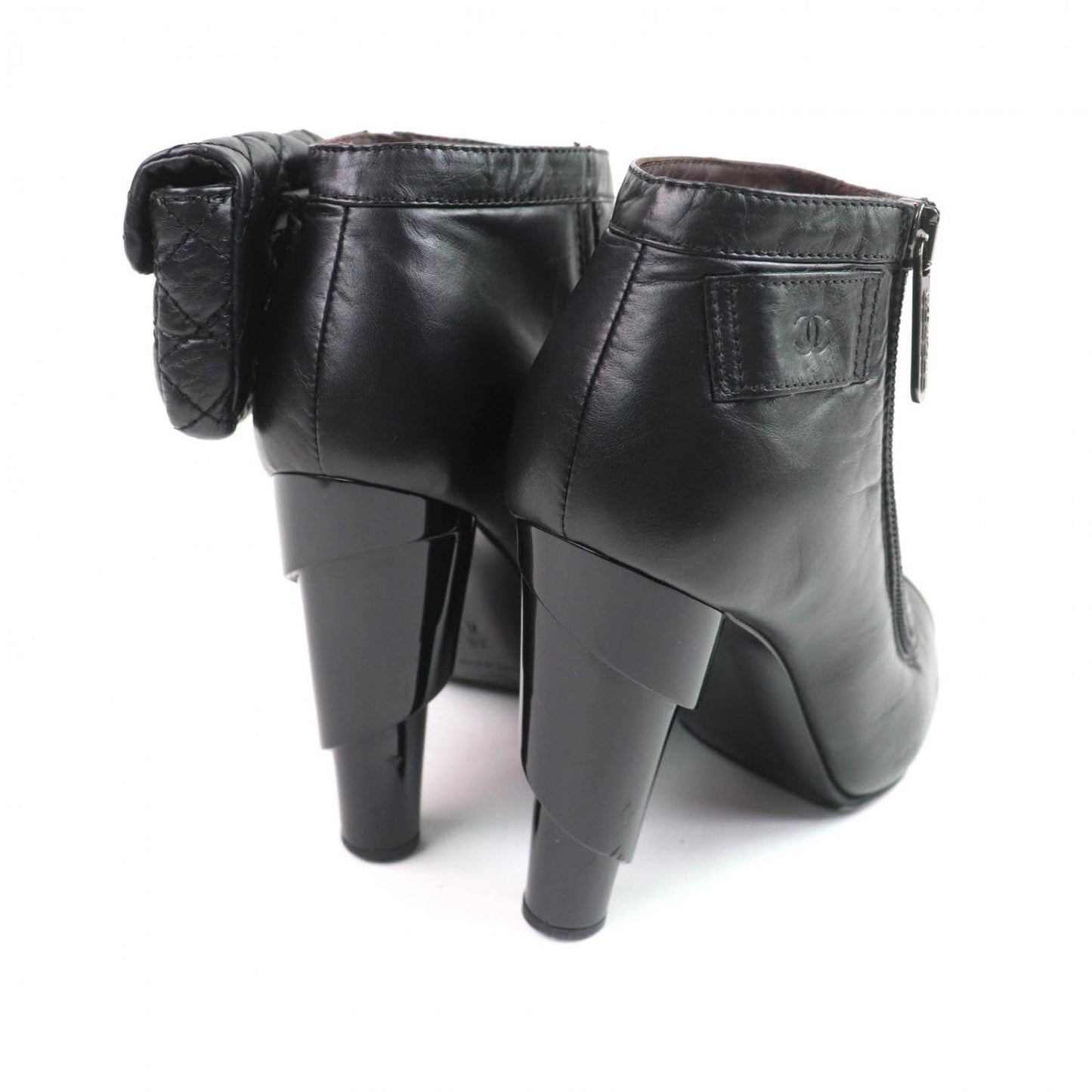 Chanel Ankle Boots G26164 Leather Black 36