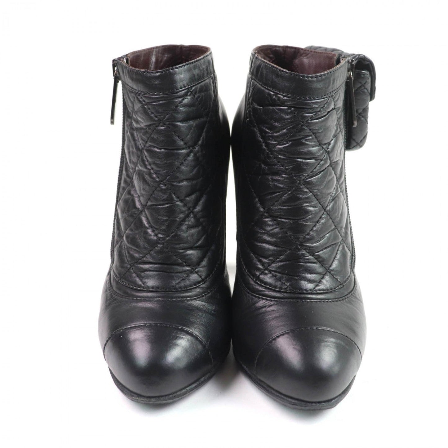 Chanel Ankle Boots G26164 Leather Black 36