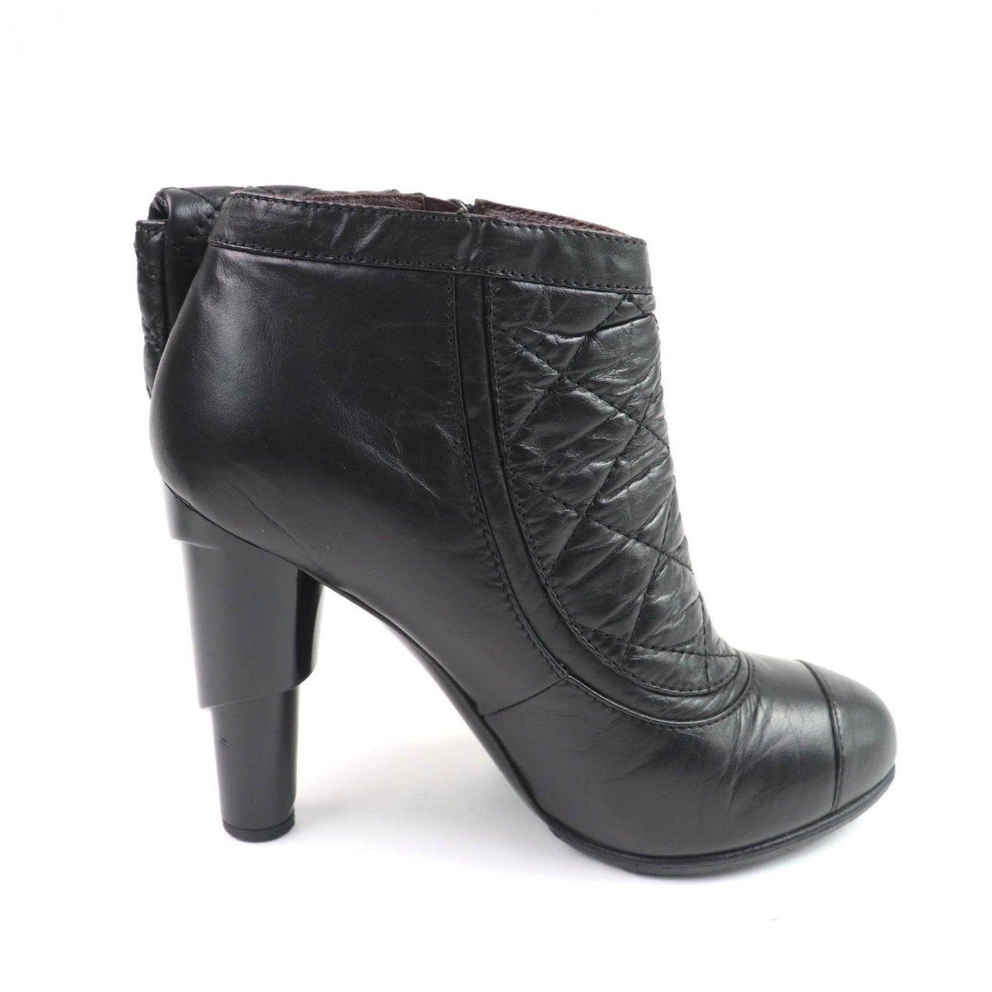 Chanel Ankle Boots G26164 Leather Black 36