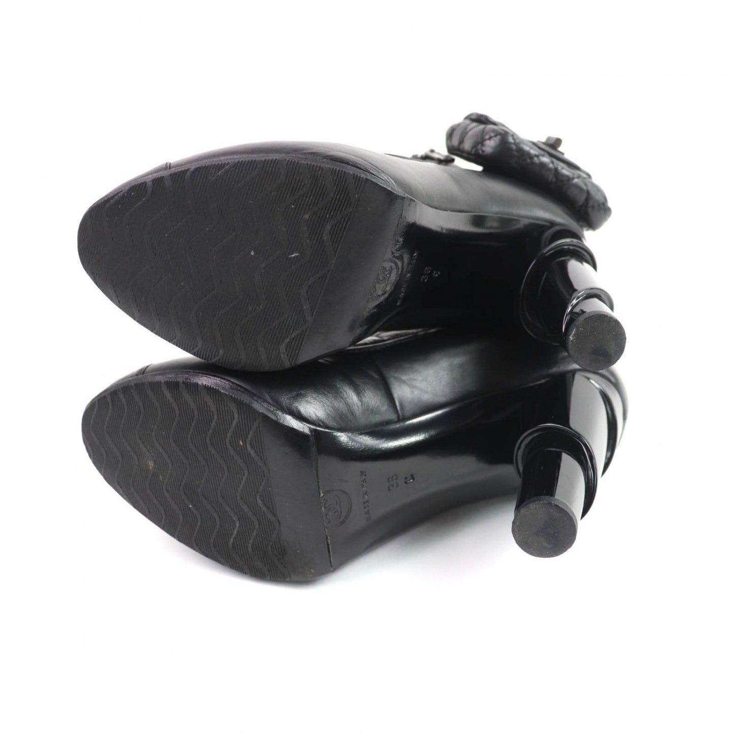Chanel Ankle Boots G26164 Leather Black 36