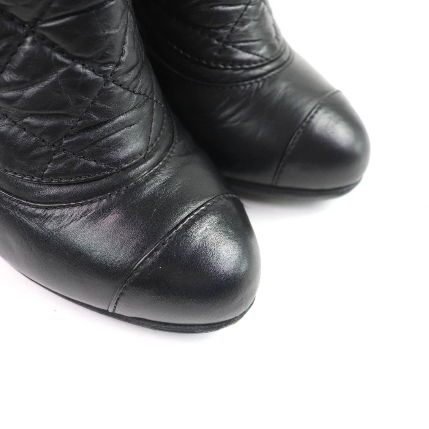 Chanel Ankle Boots G26164 Leather Black 36