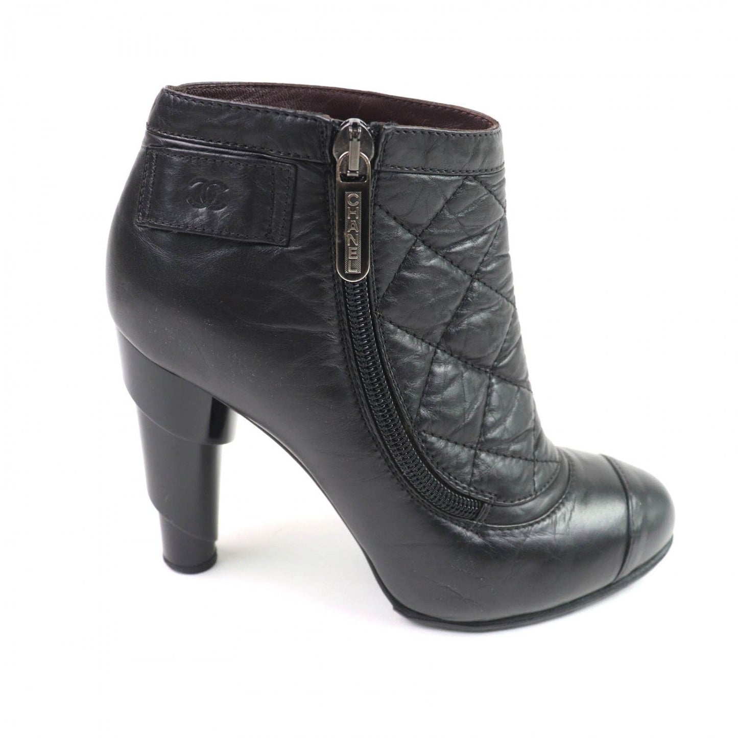 Chanel Ankle Boots G26164 Leather Black 36