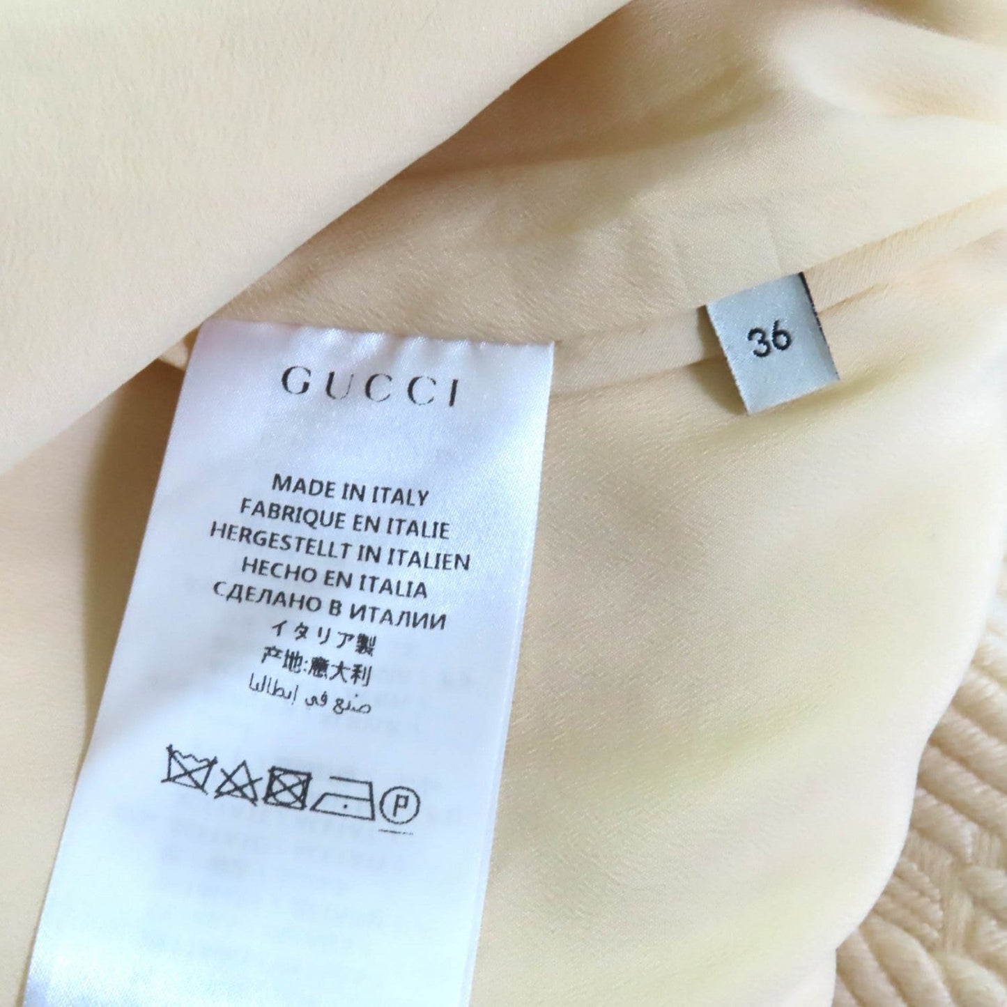 Gucci Tight Skirt 577898 Wool Ivory Navy 36