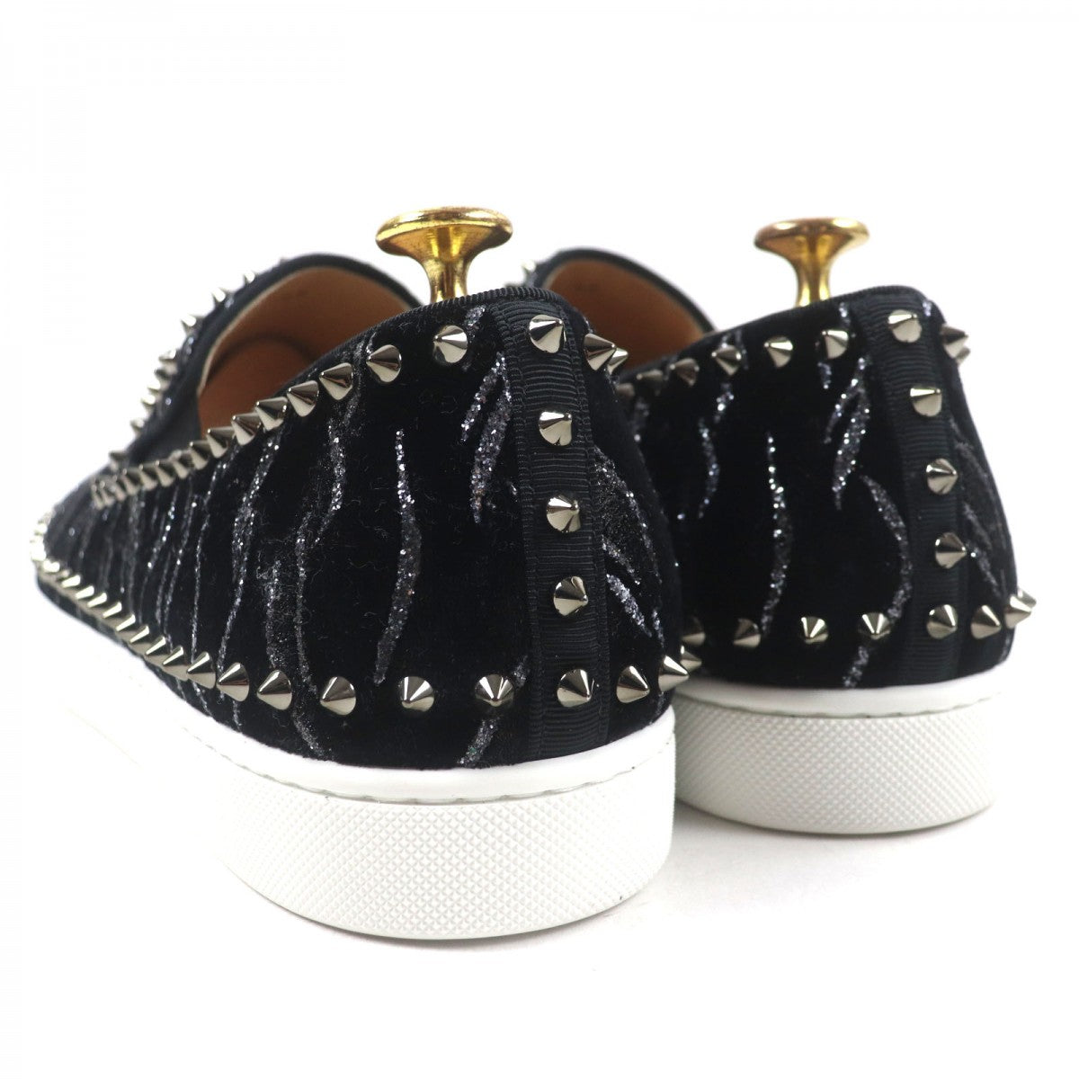 Christian Louboutin Sneakers Velor Black Roller Boat 43