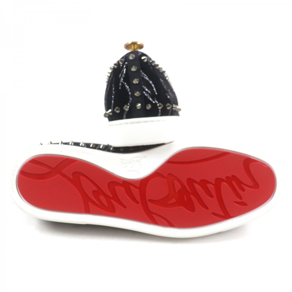 Christian Louboutin Sneakers Velor Black Roller Boat 43