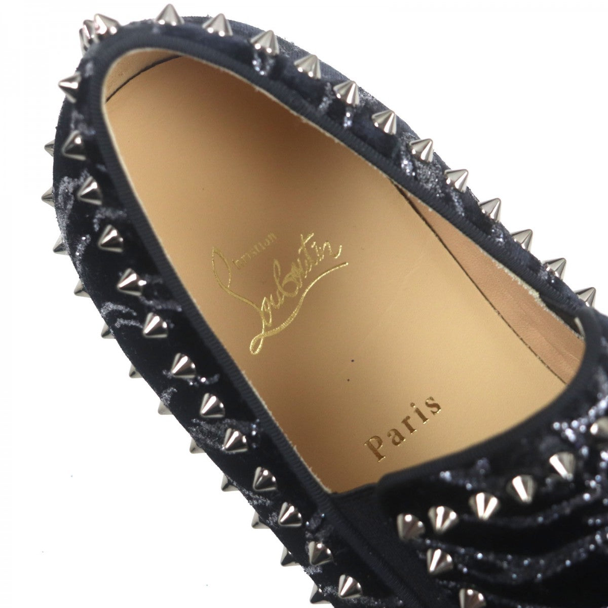Christian Louboutin Sneakers Velor Black Roller Boat 43