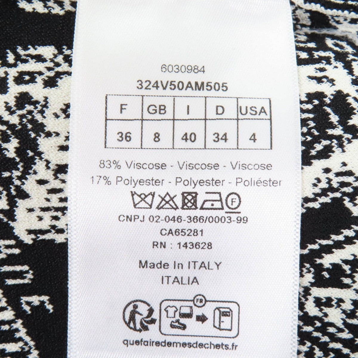 Christian Dior Cardigan 324V50Am505 Rayon Black Plan De Paris 40