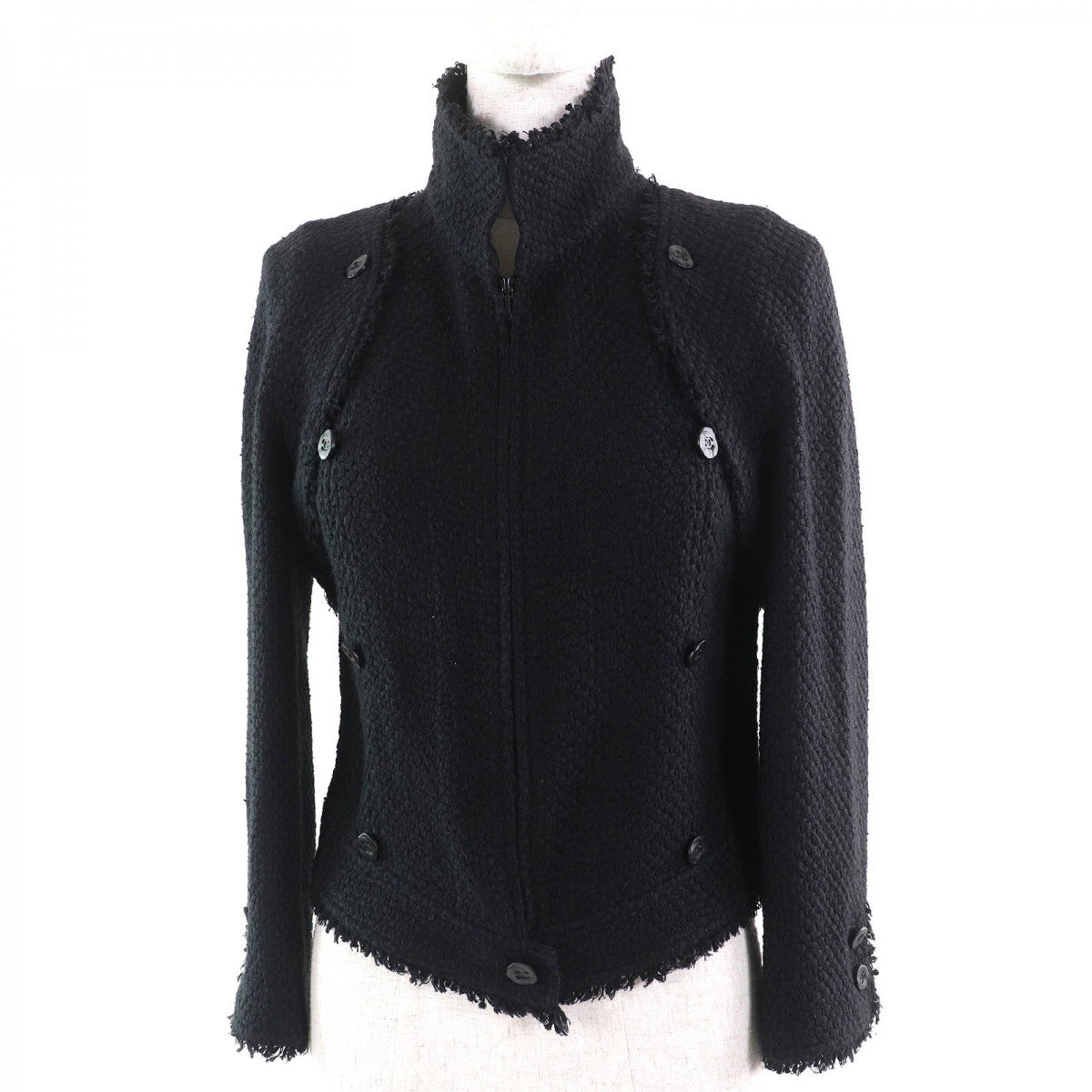 Chanel Jacket 06P P27993 Silk Black 38
