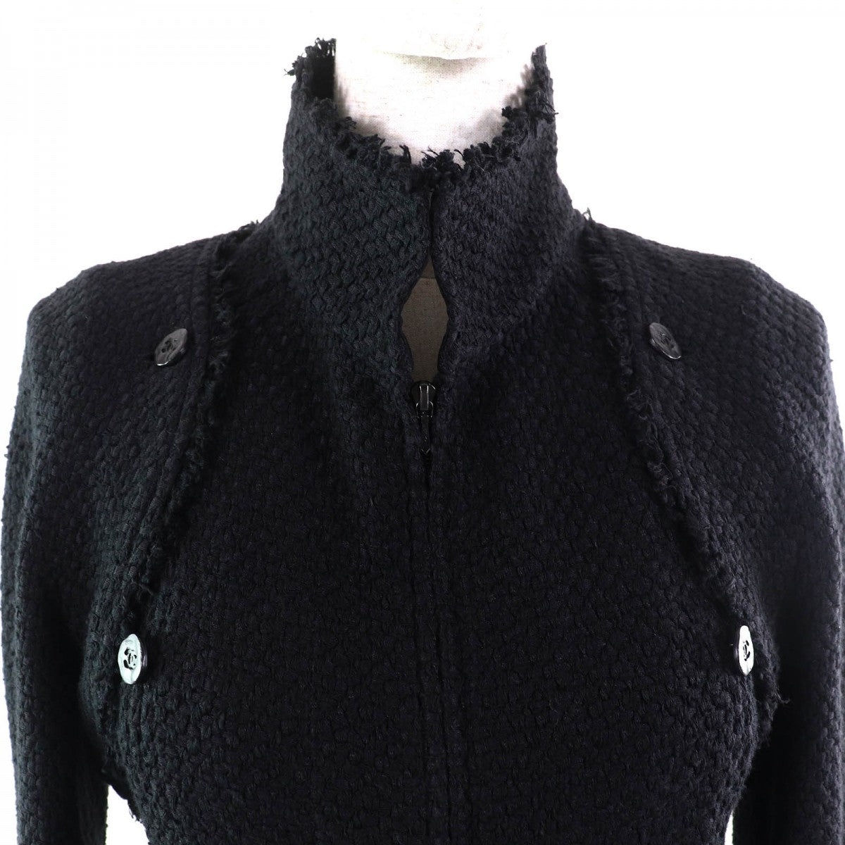 Chanel Jacket 06P P27993 Silk Black 38