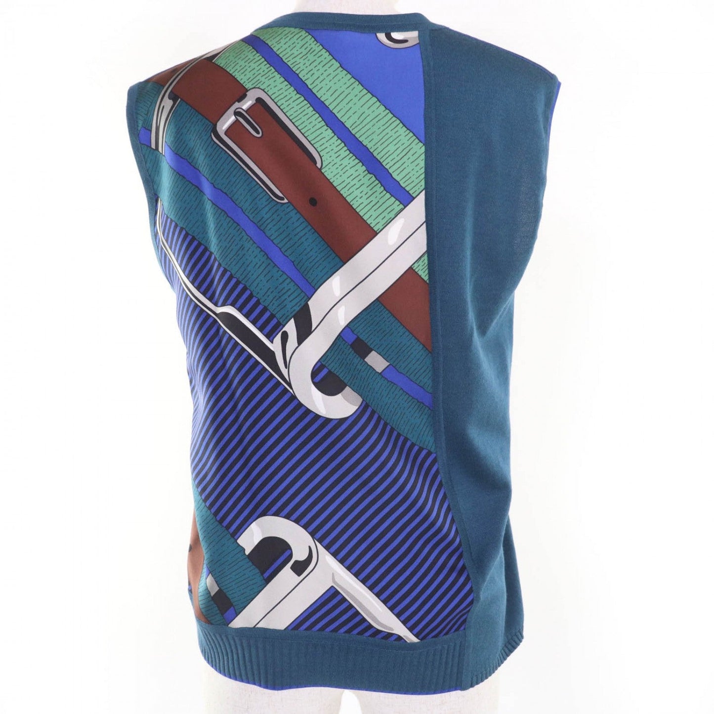 Hermes Tops Silk Blue Green 38