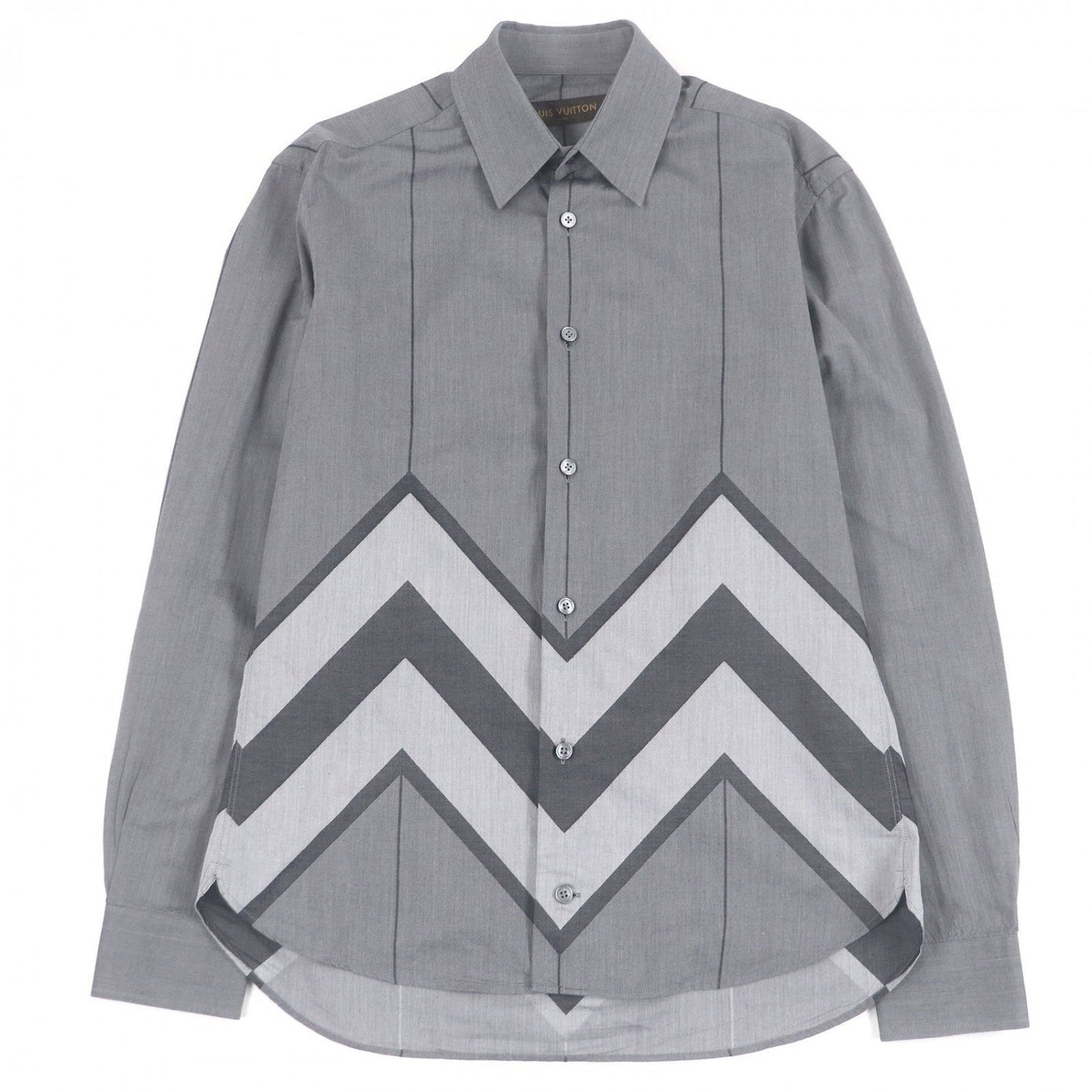Louis Vuitton Long Sleeve Shirt Cotton Gray Xs