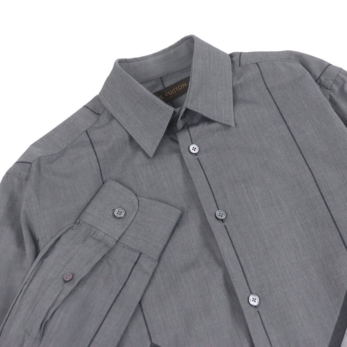 Louis Vuitton Long Sleeve Shirt Cotton Gray Xs