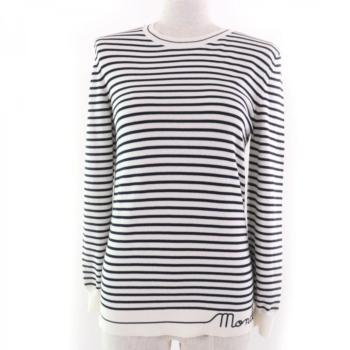 Moncler Knit Cotton Ivory Black Xs