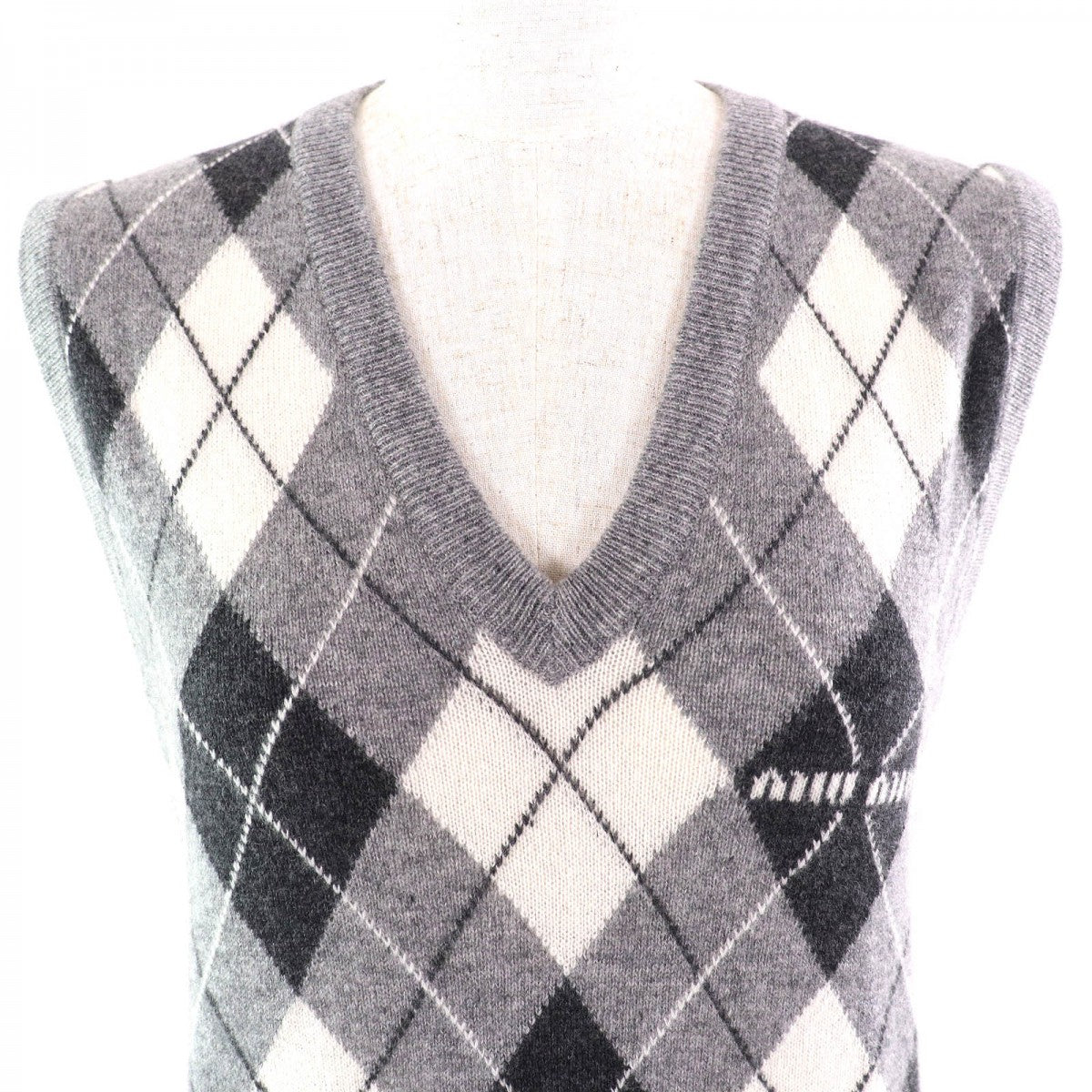 Miumiu Vest Mmv106 Cashmere Gray Type 38