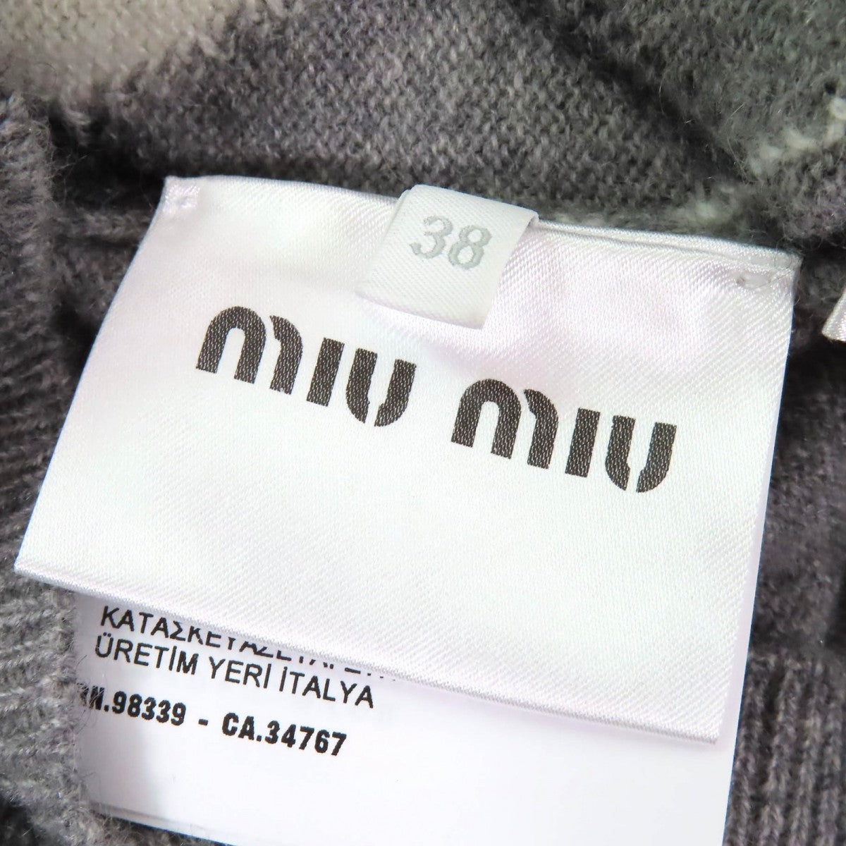 Miumiu Vest Mmv106 Cashmere Gray Type 38