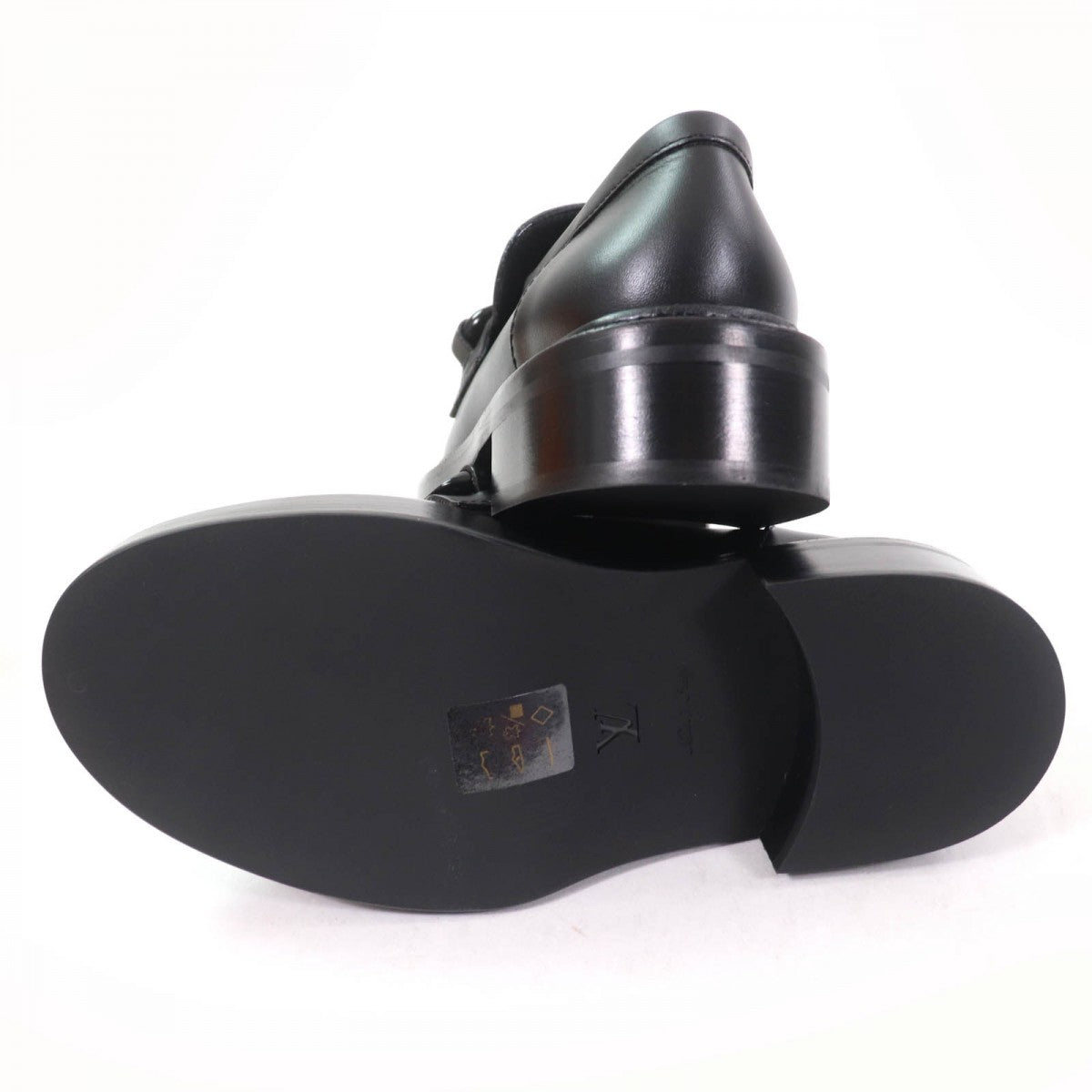 Louis Vuitton Leather Shoes Leather Black Academy Line 34.5